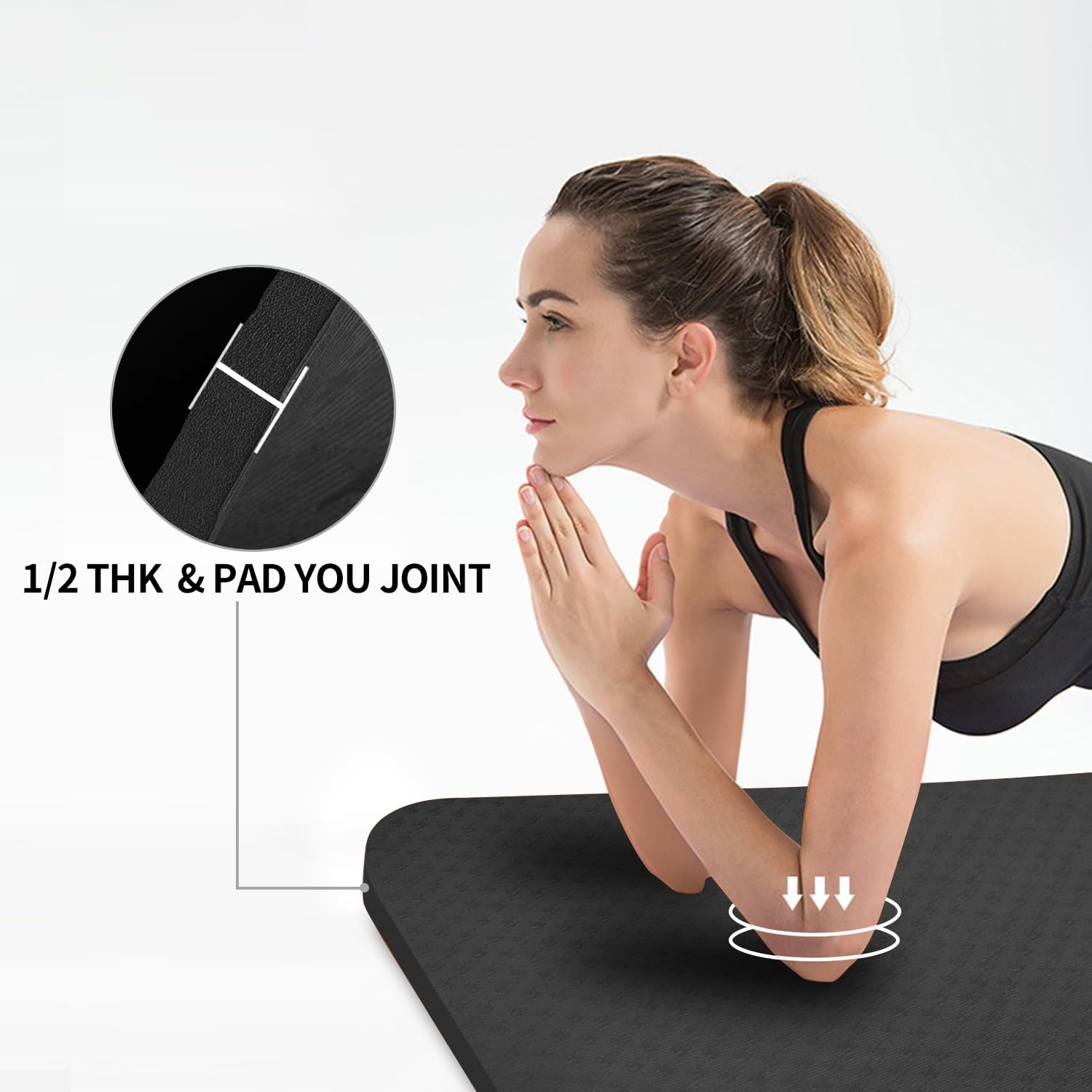 Large TPE Yoga Mat 6’x4’x1/2″ Extra Thick Non-Slip Exercise Mat – for Yoga Pi…