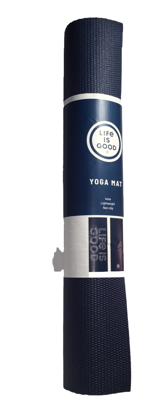 LIFE IS GOOD FLOWERS “LIFE IS GOOD” REVERSIBLE YOGA MAT Navy Blue 68” x 24″ NWT