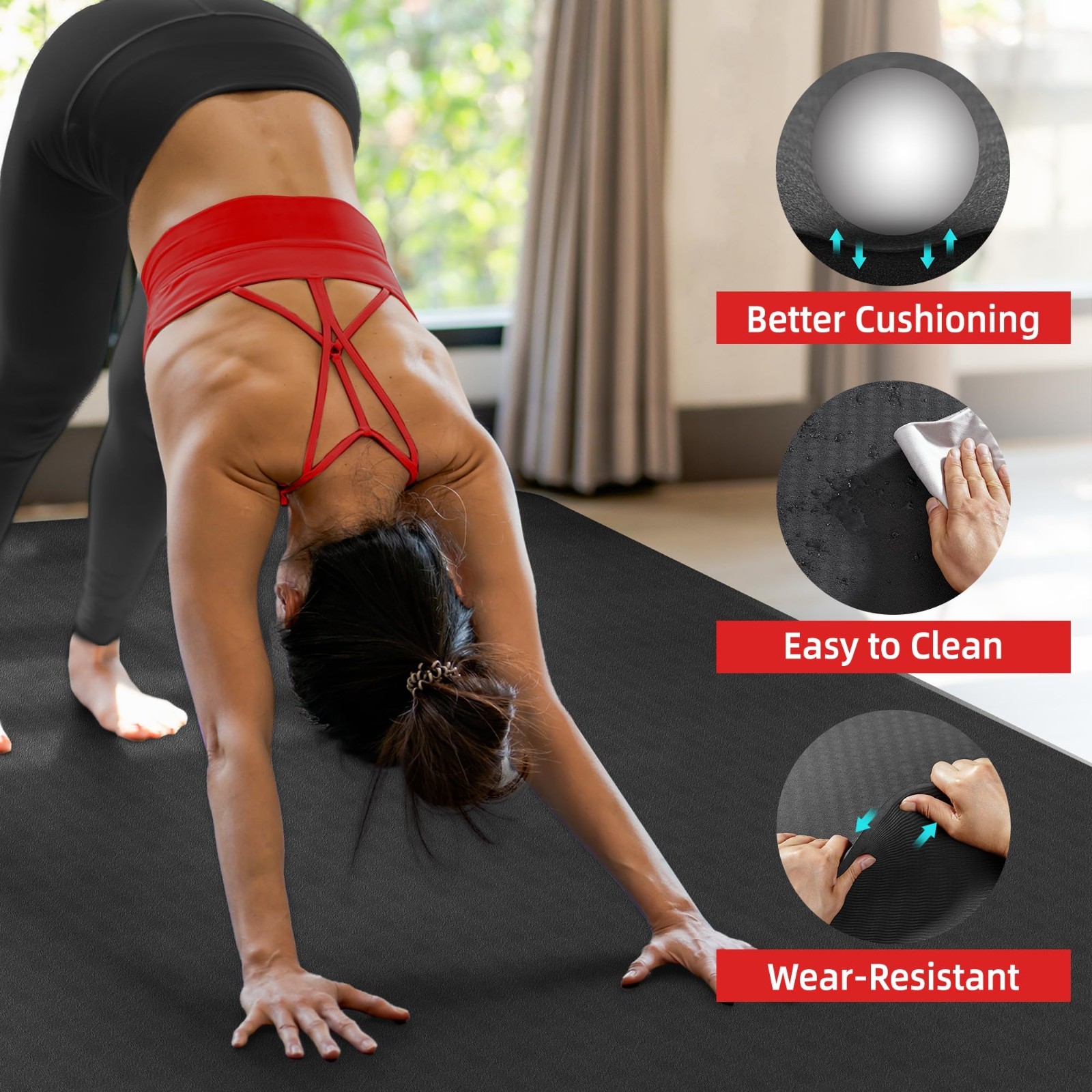 Extra Large Non-Slip Yoga Mat 72″x48″ or 78″x57″, Thick TPE for Home Gym, Pilate