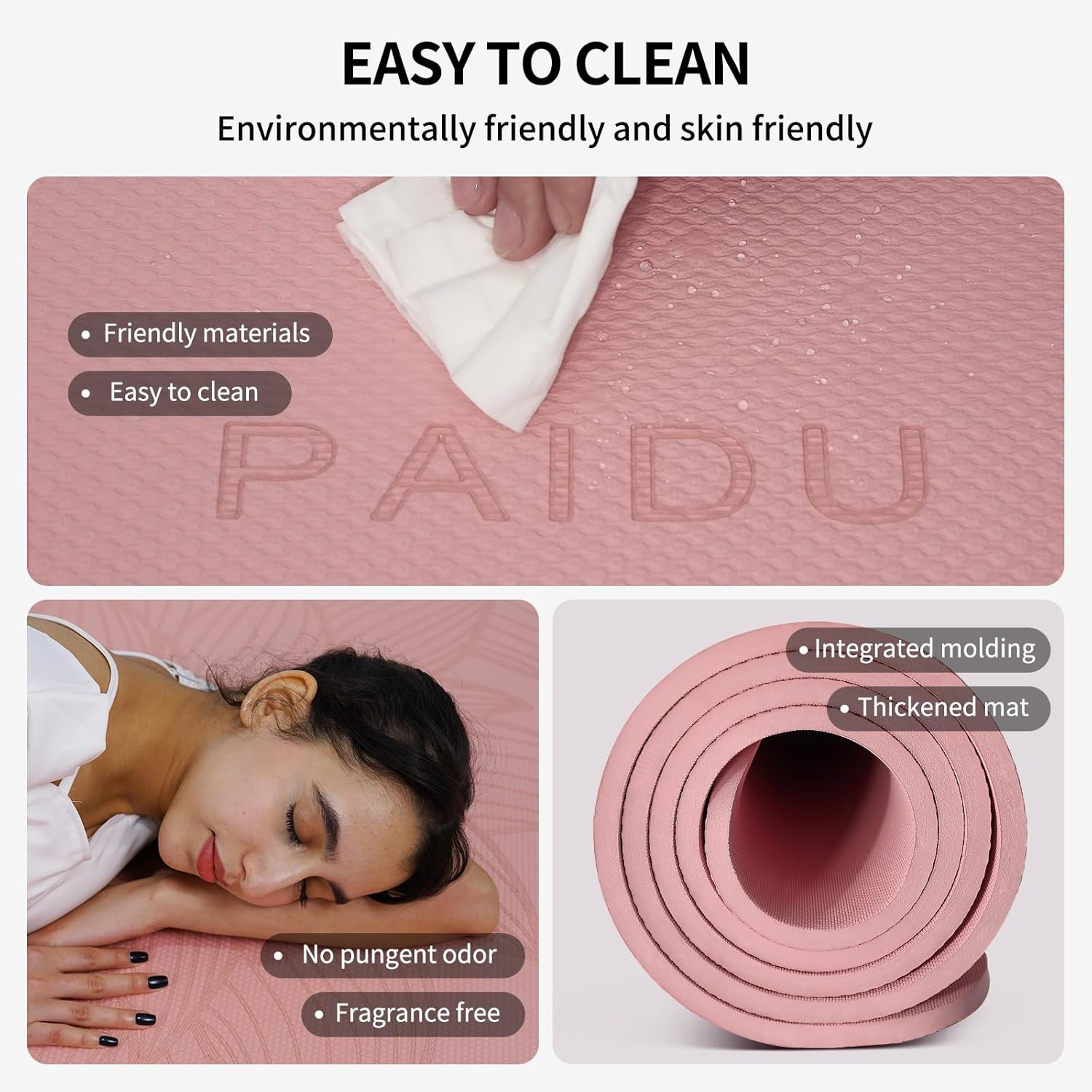 Large Yoga Mat-72’X36’X0.4’ Extra Width ＆ Thick,Comfortable,Non-Slip Exercise Ma
