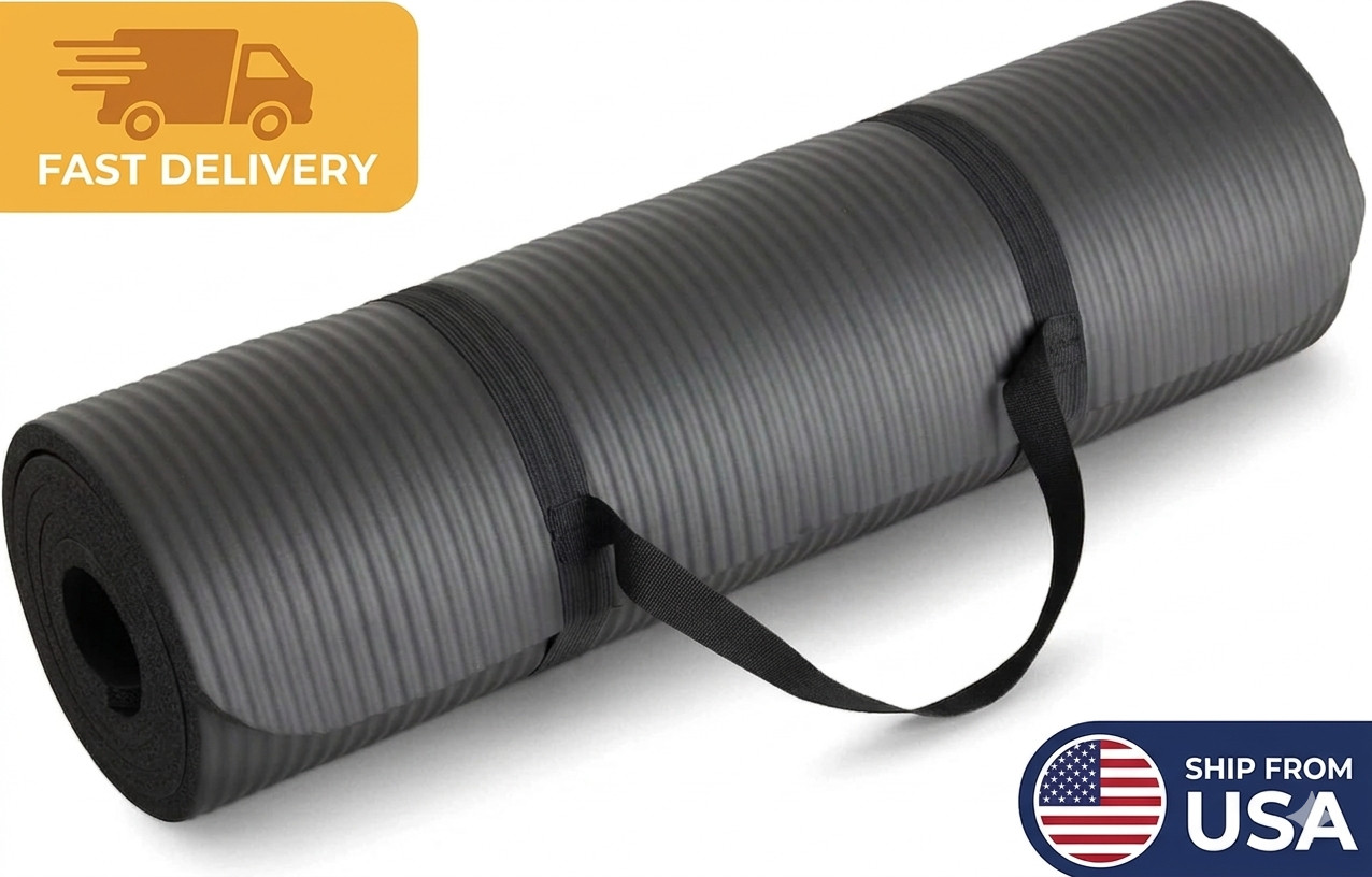 Exercise Mat 72 Inch Yoga Pilates Non-Slip, Thick, Home Gym Fitness Workout Mat