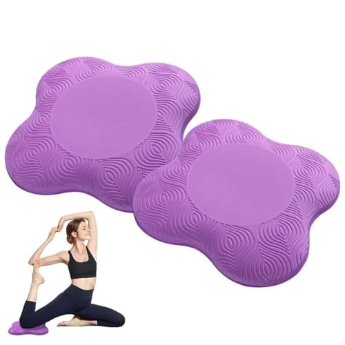 2 packs Yoga Knee Pad Mats Extra Thick for Knees Elbows Wrist Hands Head purple