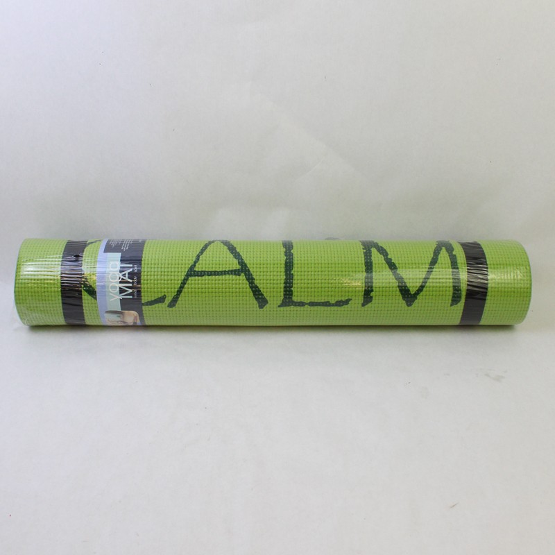 New “CALM” Yoga Mat Mind Body Spirit Green 24×68 Pilates