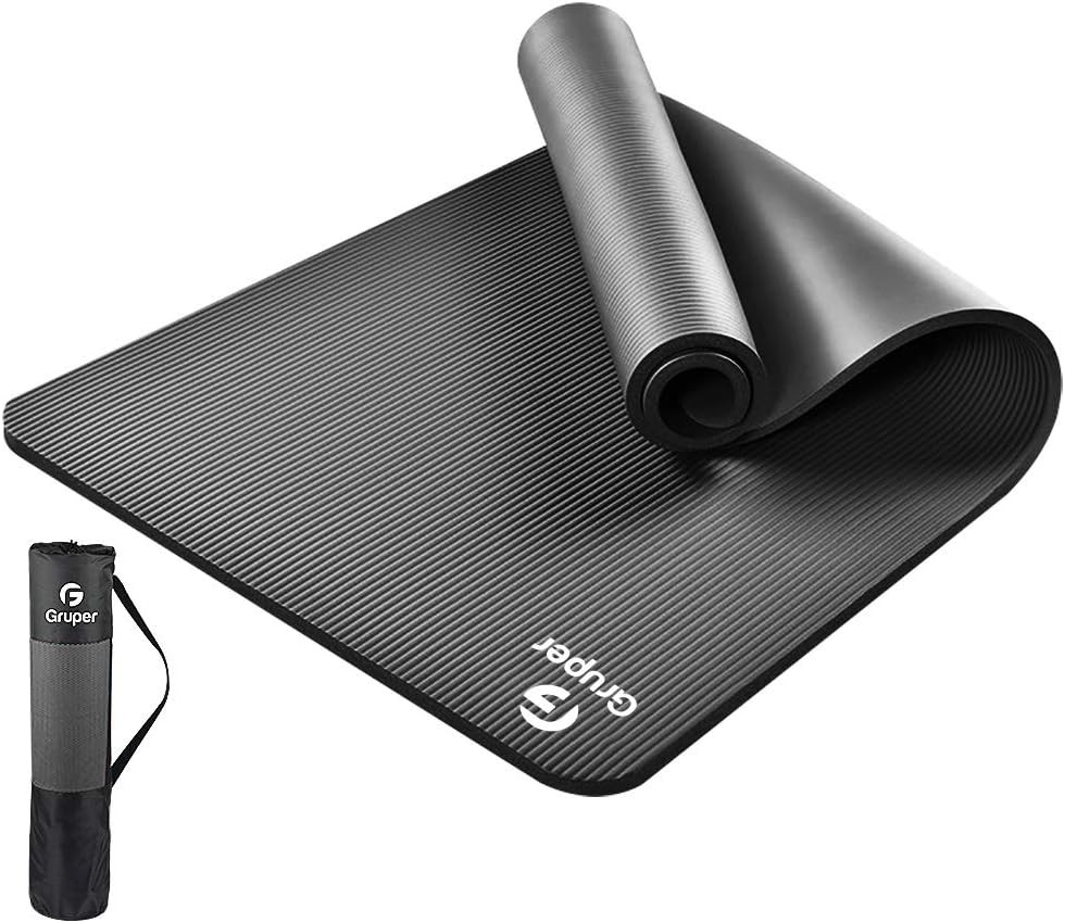 Extra Thick Non-Slip Yoga Mat with Carrying Strap – 72″L x 32″W x 0.6″TH