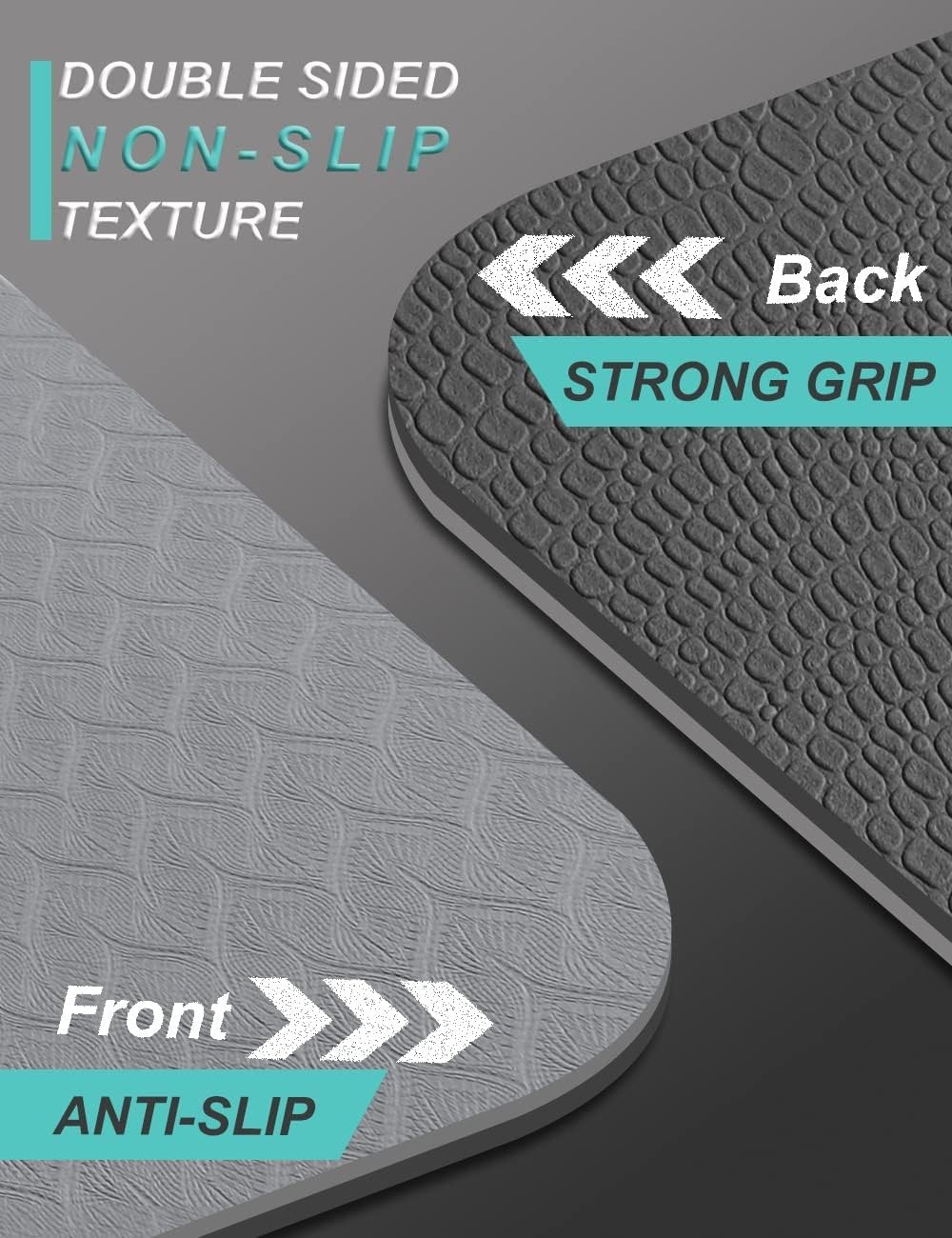 Yoga Mat Double-Sided Non Slip, 72” x 32” x 7mm – Extra Wide & Thick Yoga M…