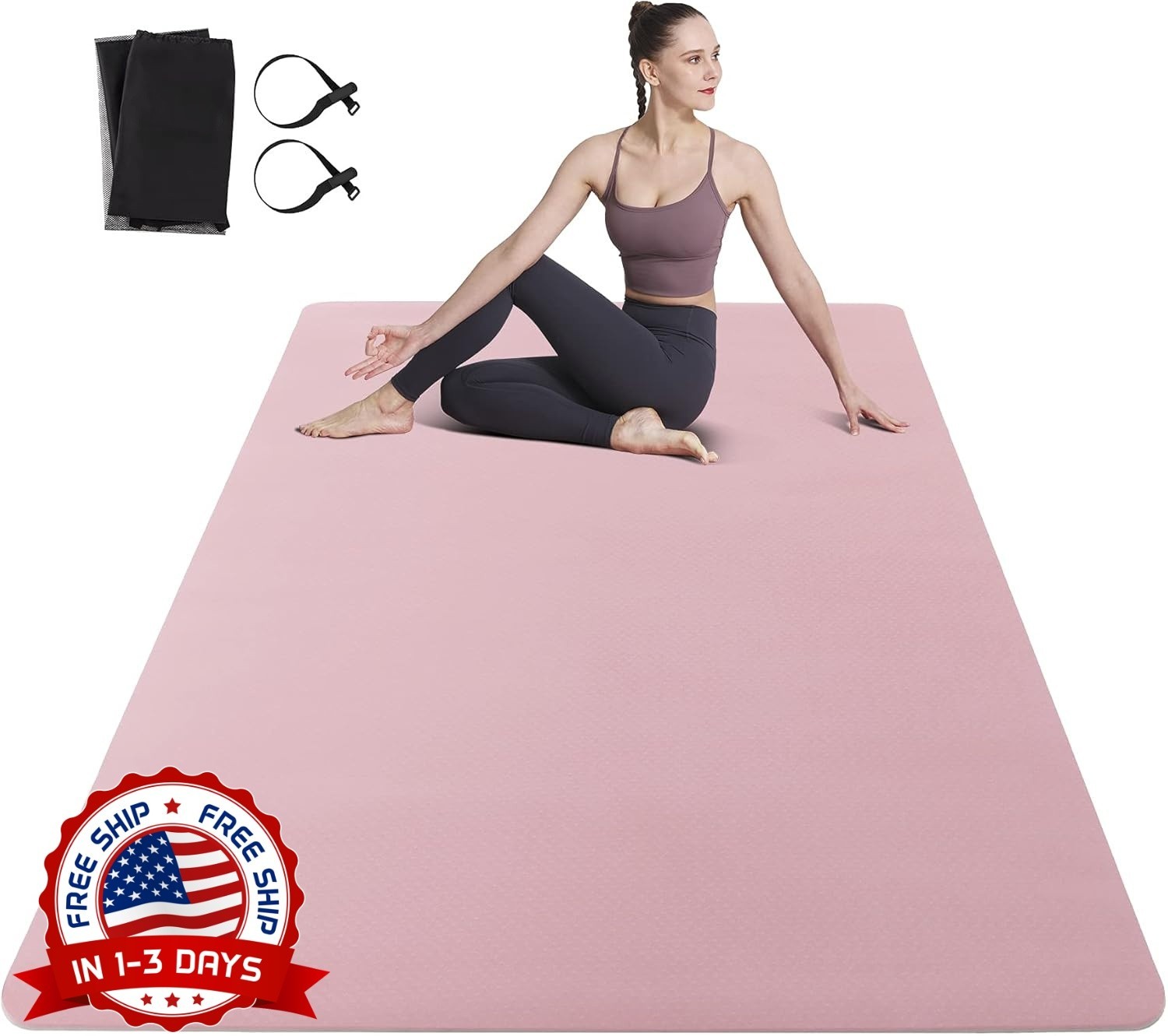 Esterilla de yoga grande para hombre y mujer, antideslizante y ecológica NEW US