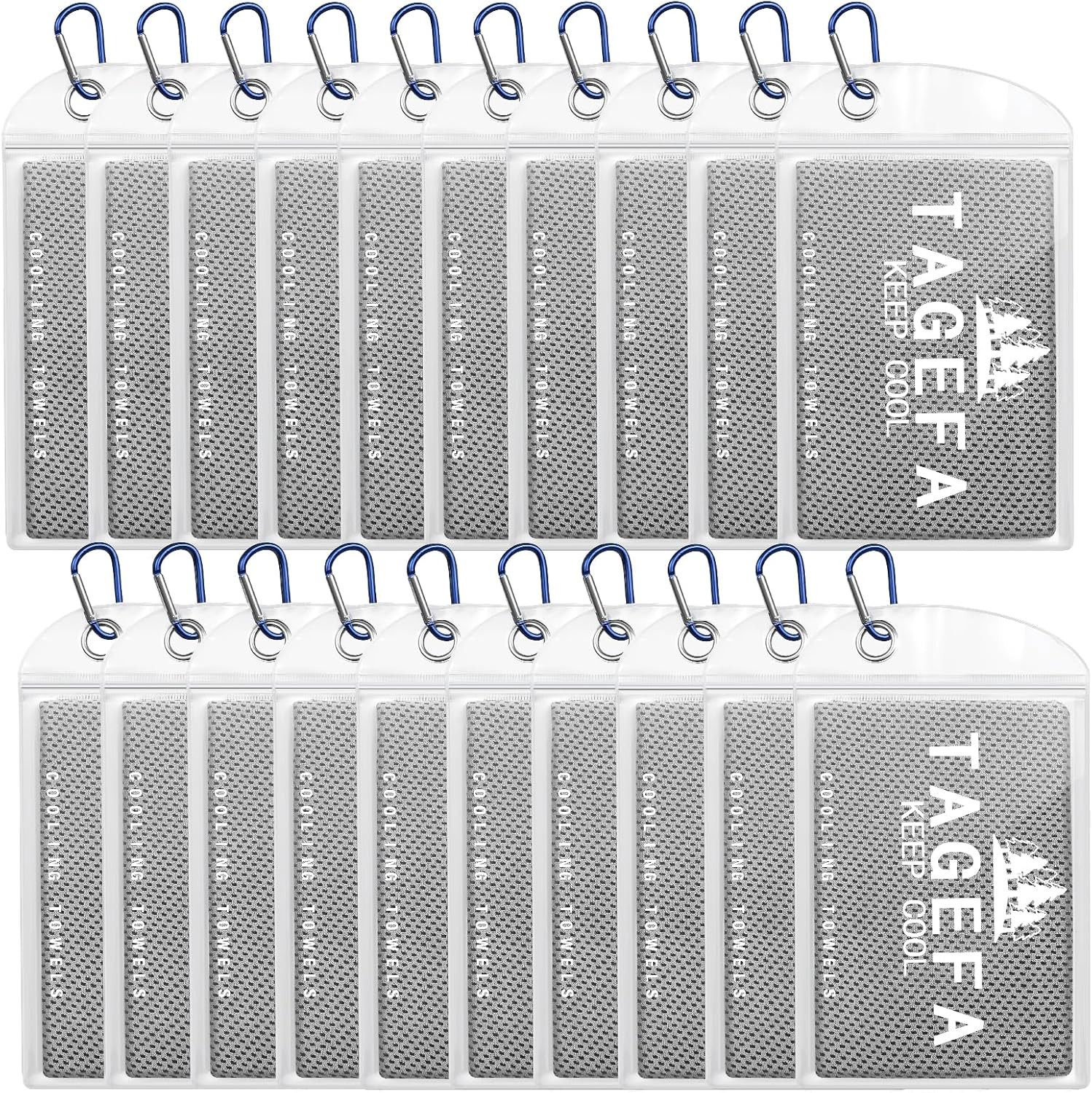 Cooling Towels 20 Pack, 40″x 12″ Rags Neck Wraps 40″ x 12″, 20grey