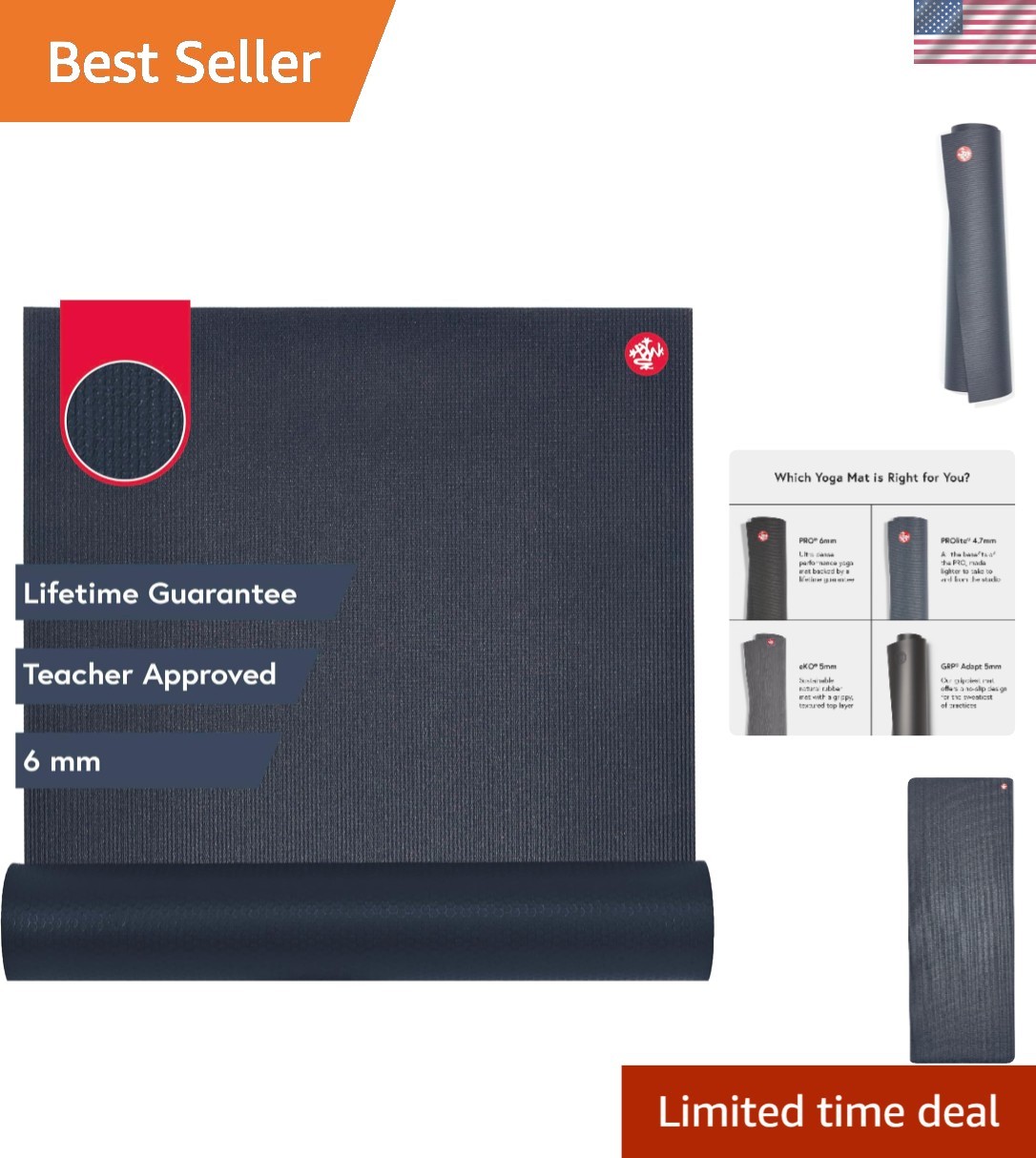 PRO Yoga Mat – 6mm | Lifetime Durability | Hygienic Construction | Studio Qu…