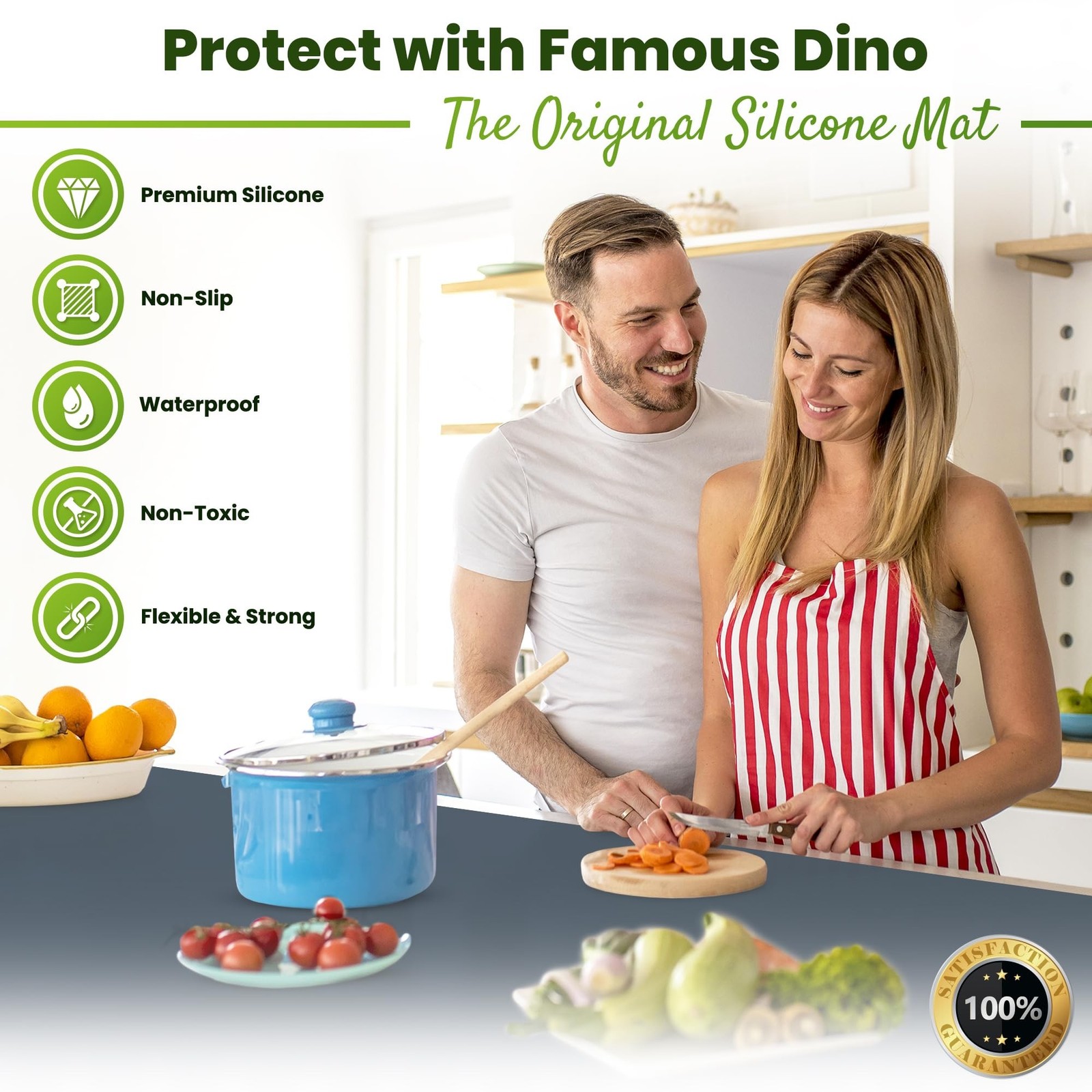 Premium Silicone Mat 25″ x 17″ Multipurpose Cooking Mat Thick Heat Resistant,…