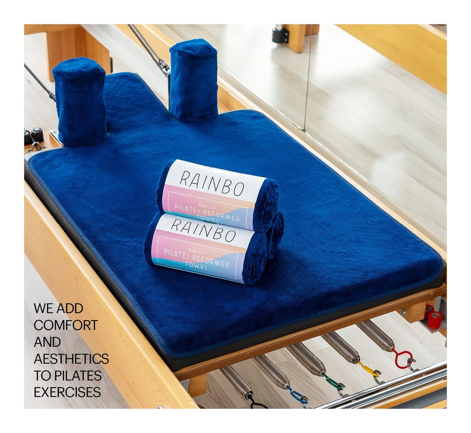 Pilates Reformer Non-Slip Mat Towel (Included 2 Pcs Shoulder Block Covers) (N…