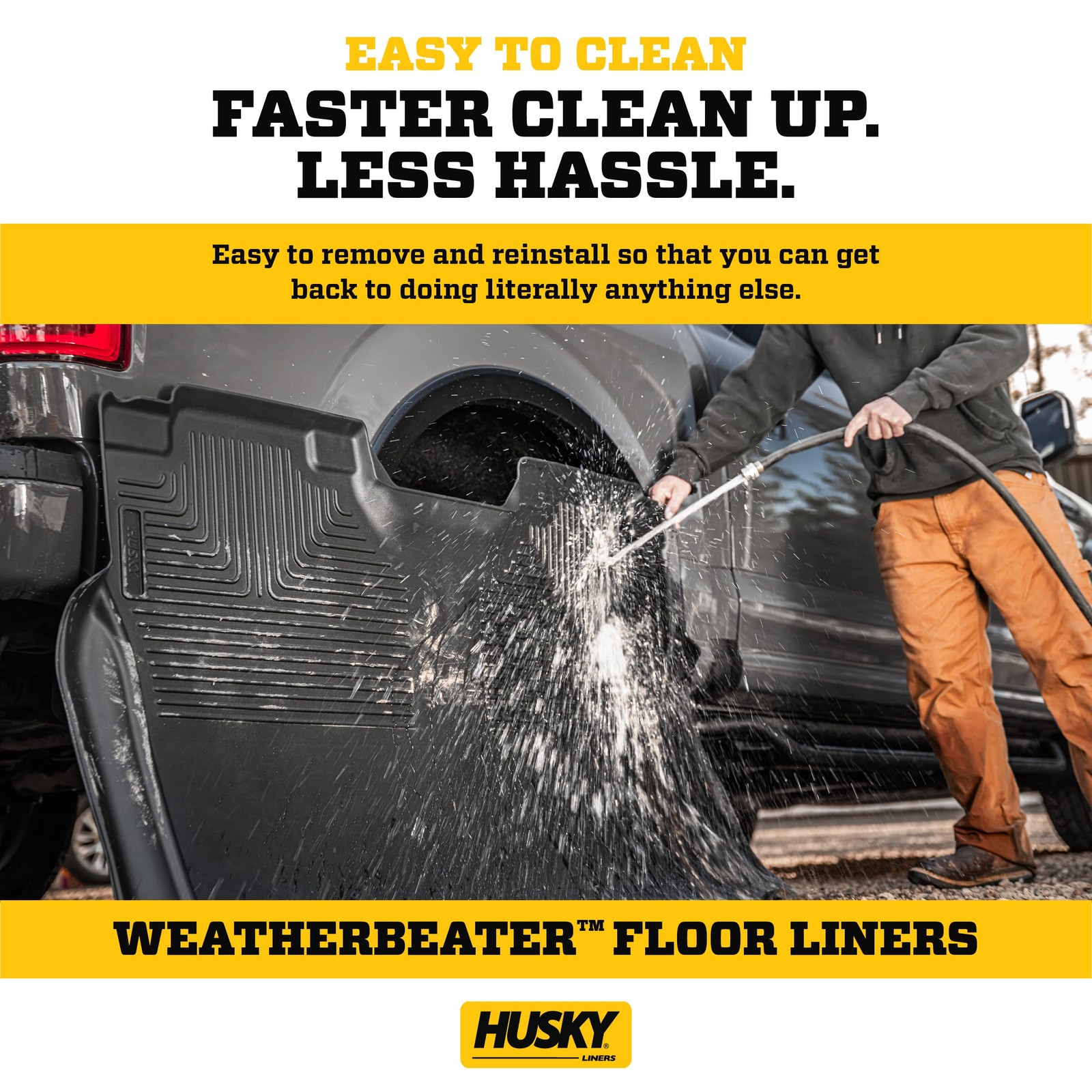 Husky Liners Front Row Black Floor Mats All Weather Durable Precision Fit