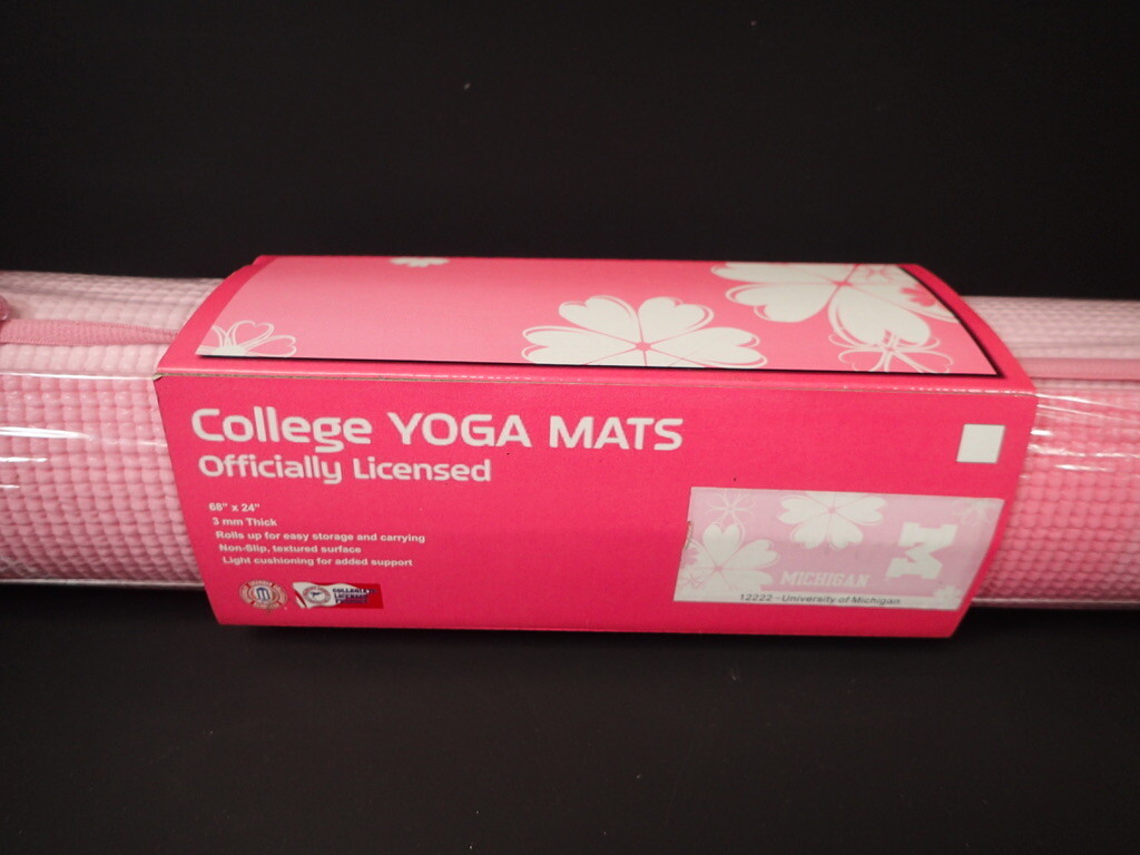 College Yoga Mat 3MM Thick Fitness Exercise Pad Gym 68×24 University of Michigan