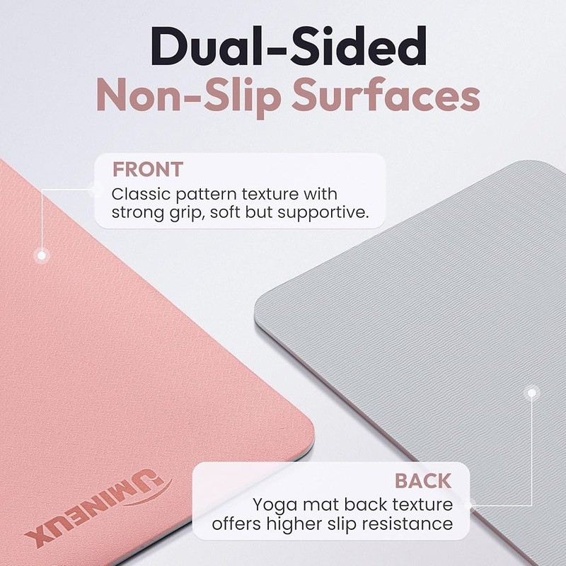 Premium POE Yoga Mat Non-Slip Dual-Sided Lightweight Portable Exercise Mat New