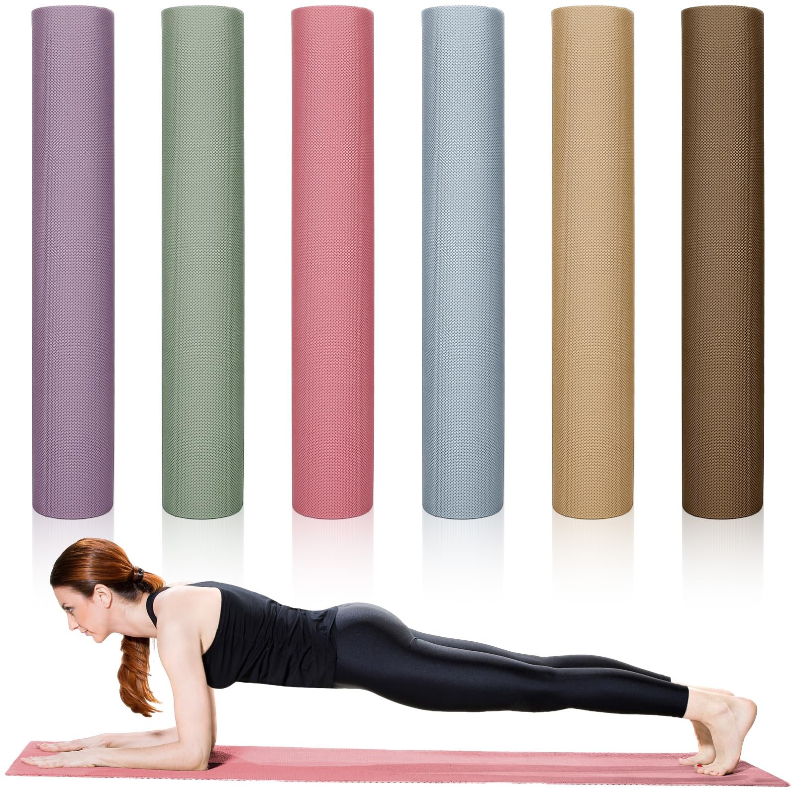 6 Pack Yoga Mats Bulk 68 x 24 Inches Non Slip Exercise Yoga Mat 4 mm Thick An…