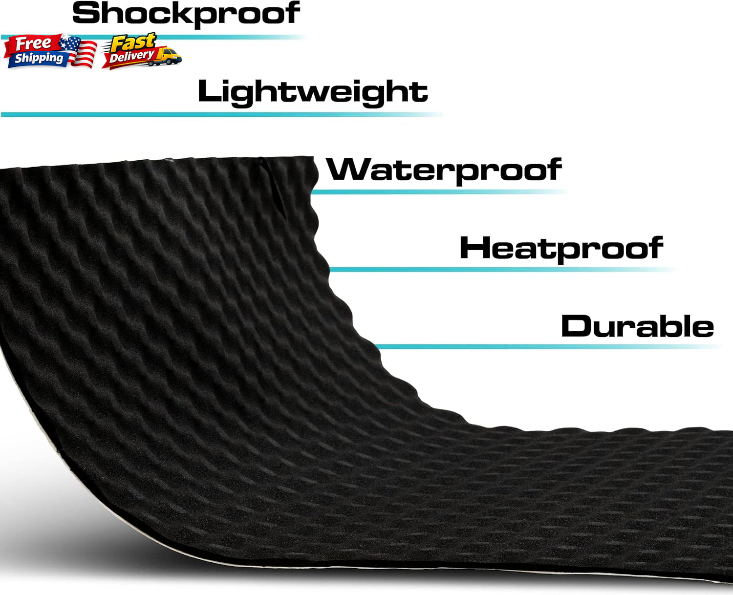 Ssk-Wavy 315Mil/8Mm Lightweight Closed Cell Foam Mat – 32.3 Sqft. Vibration Damp