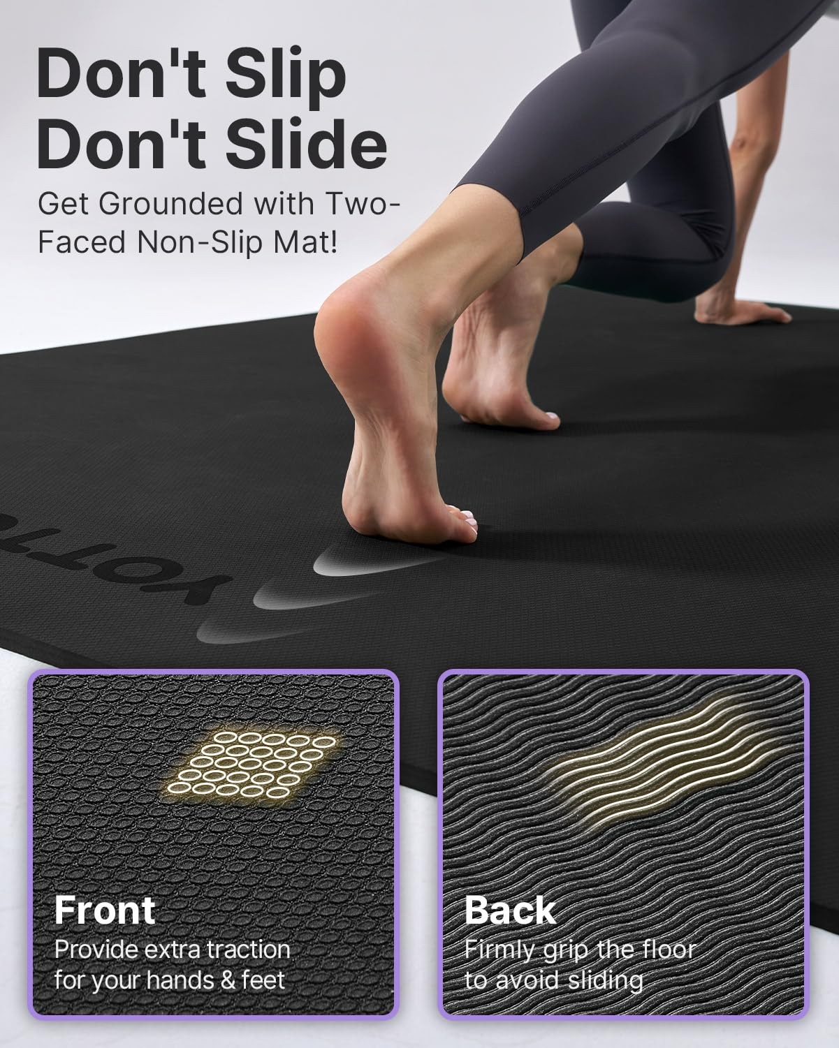 Large Yoga Mat (75 * 52 * 1/2inch),Extra Wide TPE Exercise Mat,Non-Slip Worko…