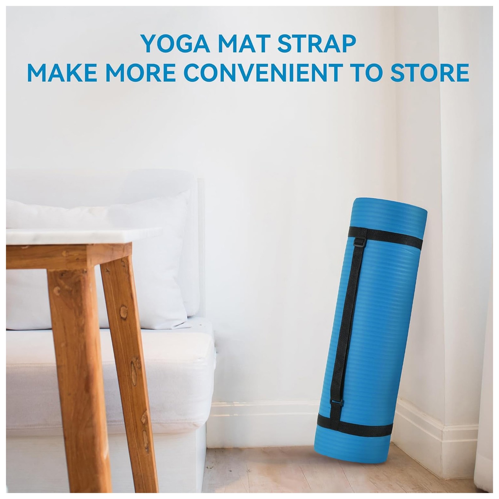 Fitvids 1/2-Inch Thick High Density Exercise Yoga Mat, Carrying Strap (Open Box)