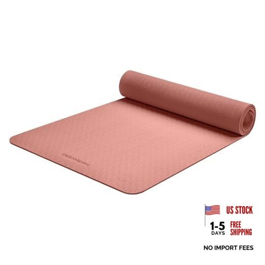 Zuma Yoga Mat 6mm Thick Non-Slip TPE Exercise Mat | Cushioned Workout Mat Rose