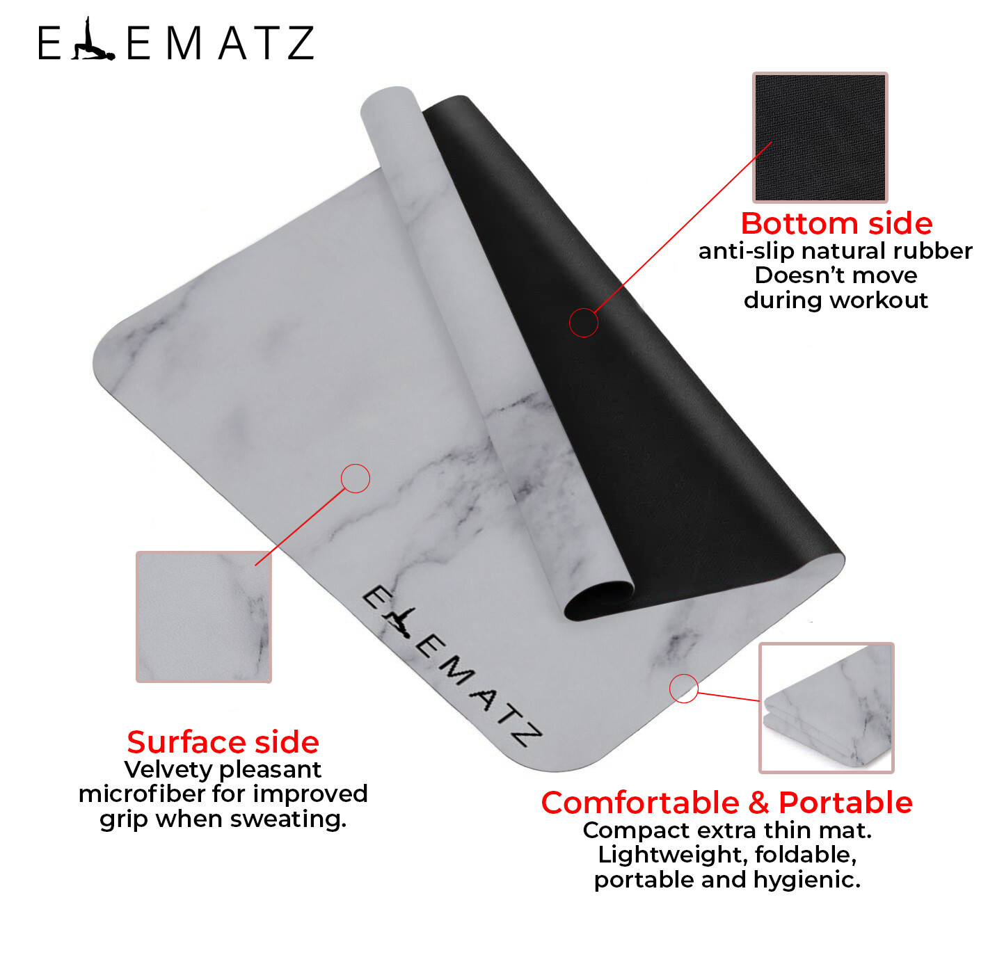 Marble Pilates Reformer Mat