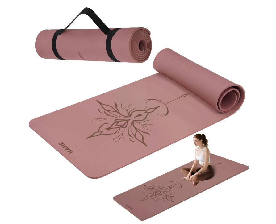 Yoga Mat Thick (8MM,1/3″), Eco-Friendly POE Non Slip Yoga Mat, High Rebound & Sh
