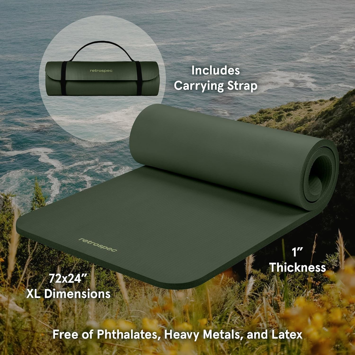 Versatile Solana Non-Slip Yoga Mat with Carry Strap – Ideal for Beginners & Pros