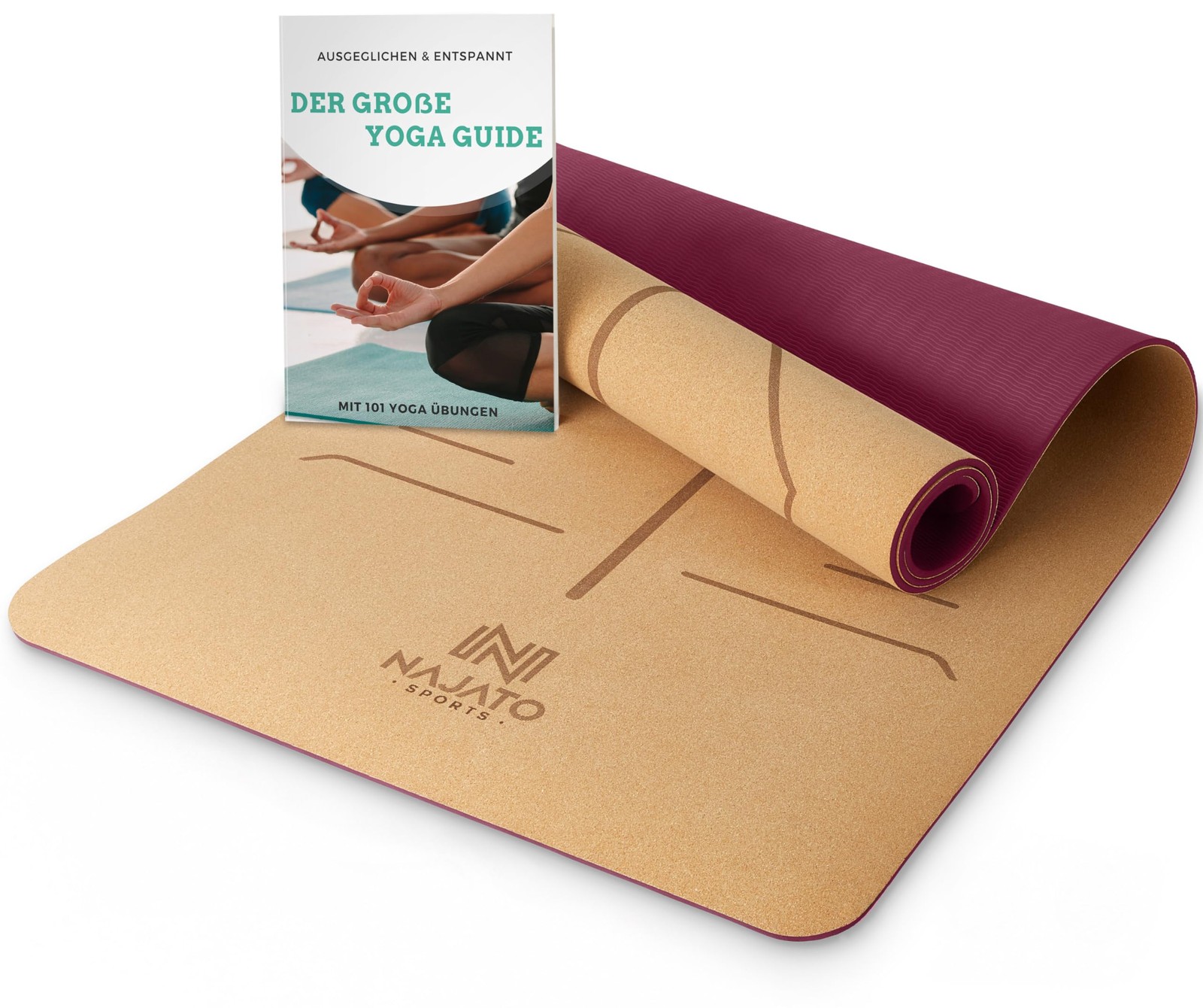 Sports Yoga Mat Cork – Non Slip Yoga Mat with Carry Strap & EBook PDF Date…