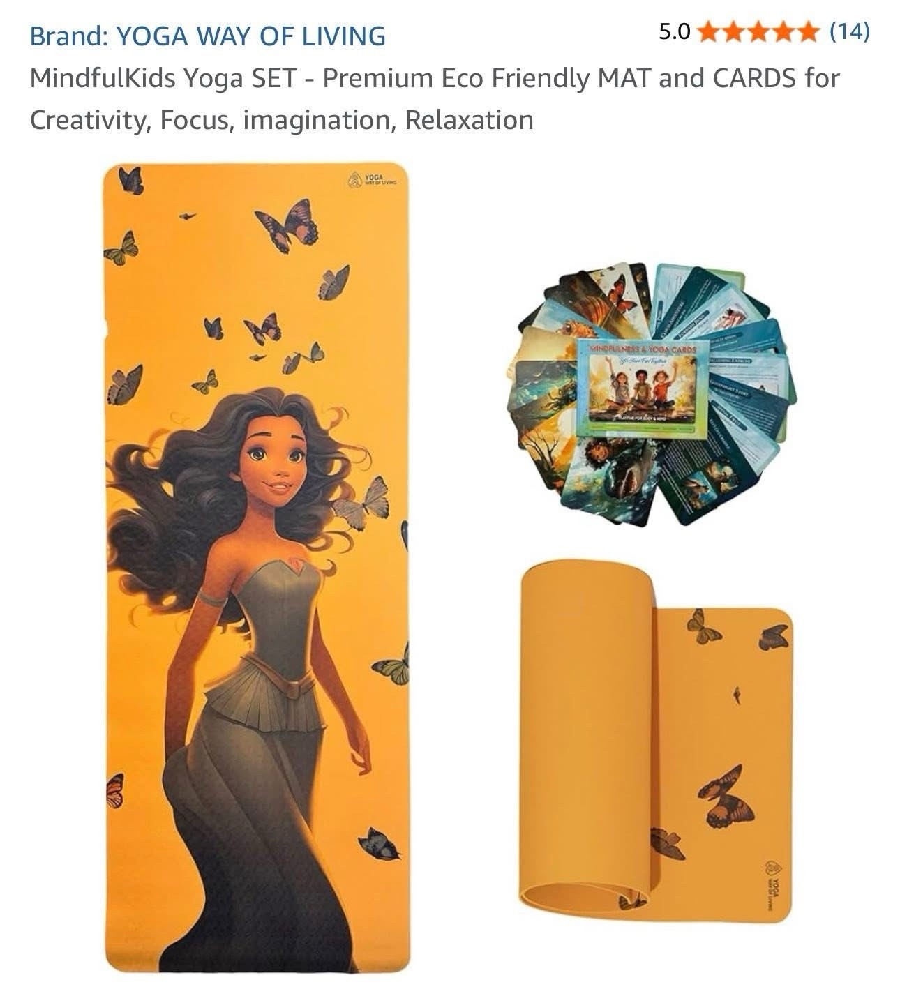 MindfulKids Yoga SET – Premium Eco Friendly MAT & CARDS, Creativity, Focus, Diva