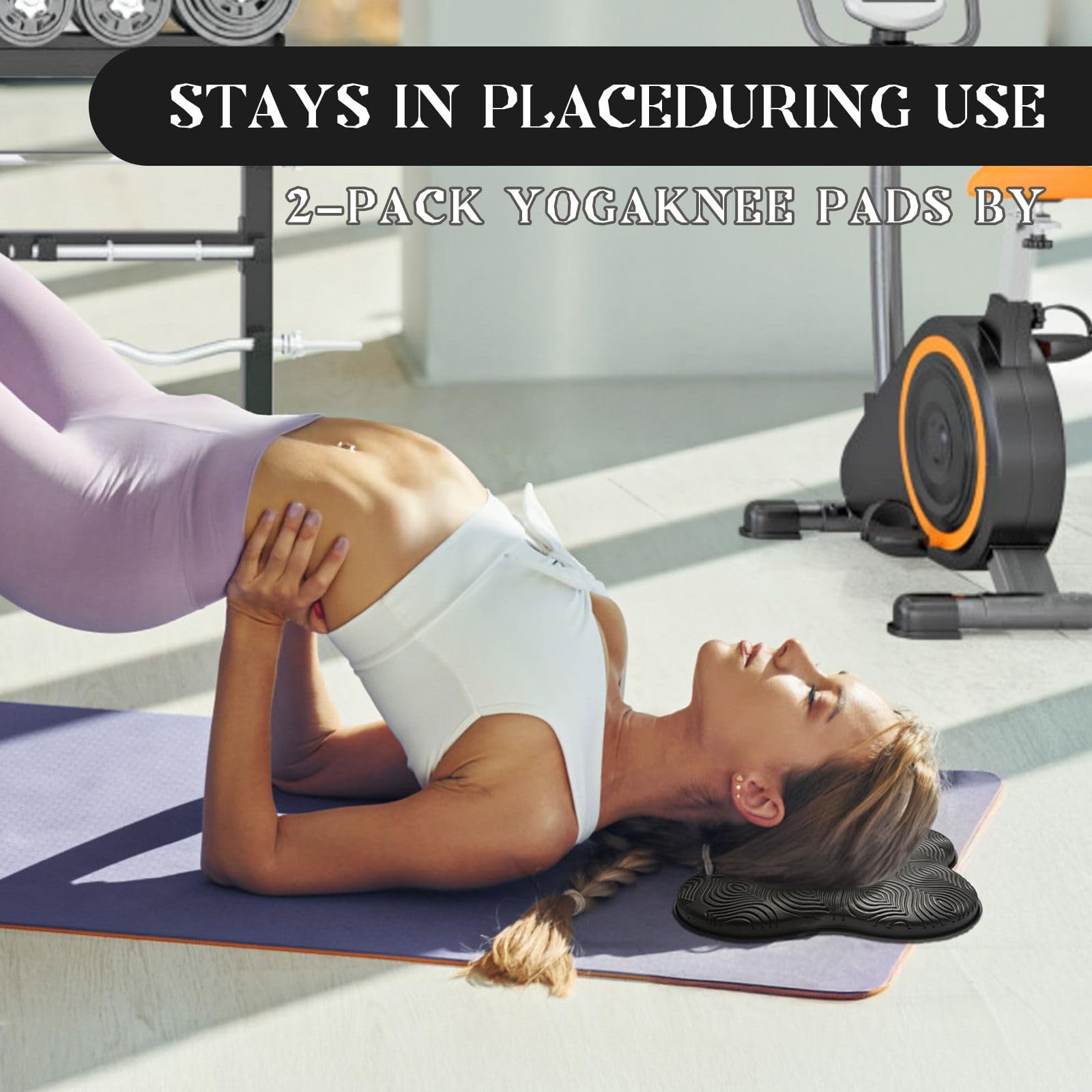 Yoga Knee Pads: Non-Slip Pilates Support for Joint Protection – Black & Purple