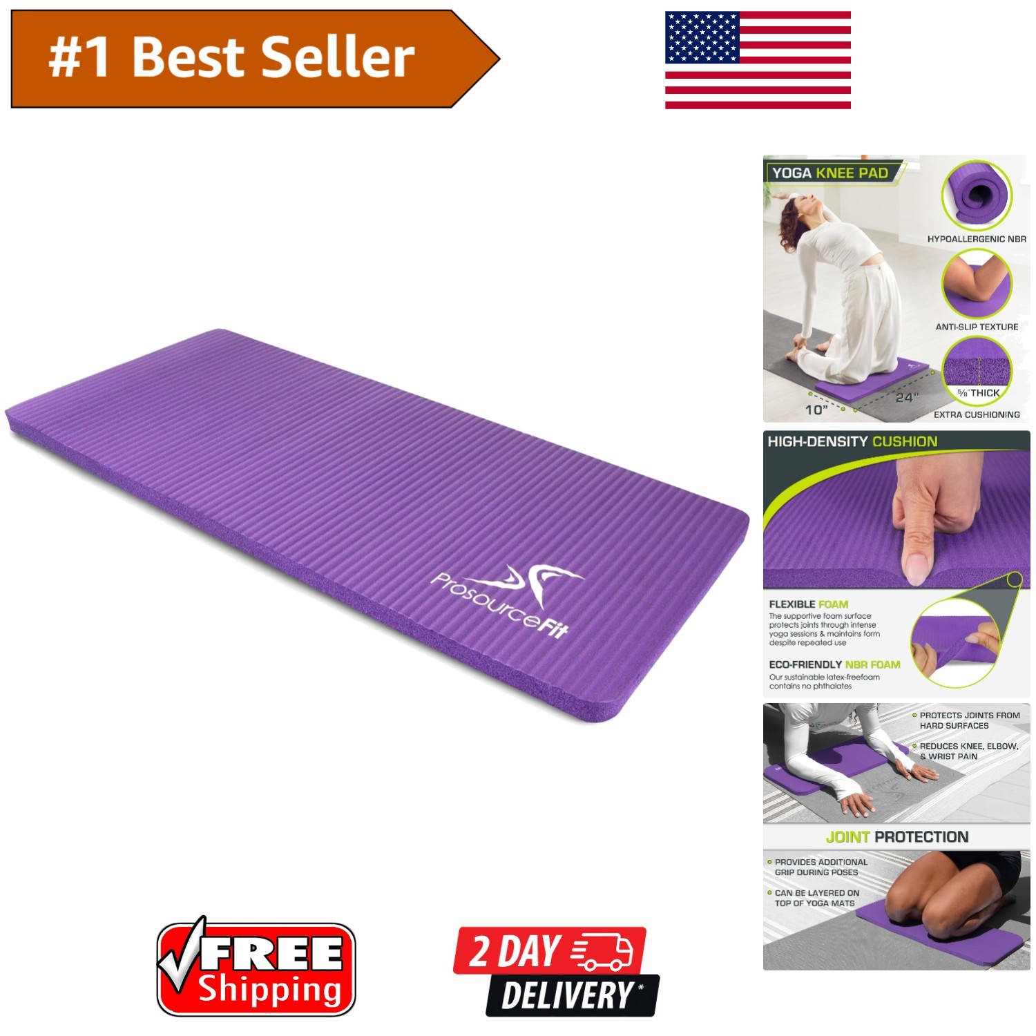 15mm Extra Thick Yoga Knee Pad and Elbow Cushion – Pain Relief for Workouts