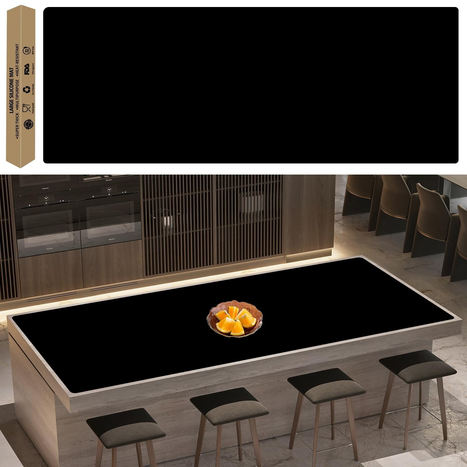 Super Large Silicone Mat, 120″x24″ Silicone Mats for Kitchen Counter, Non-sli…