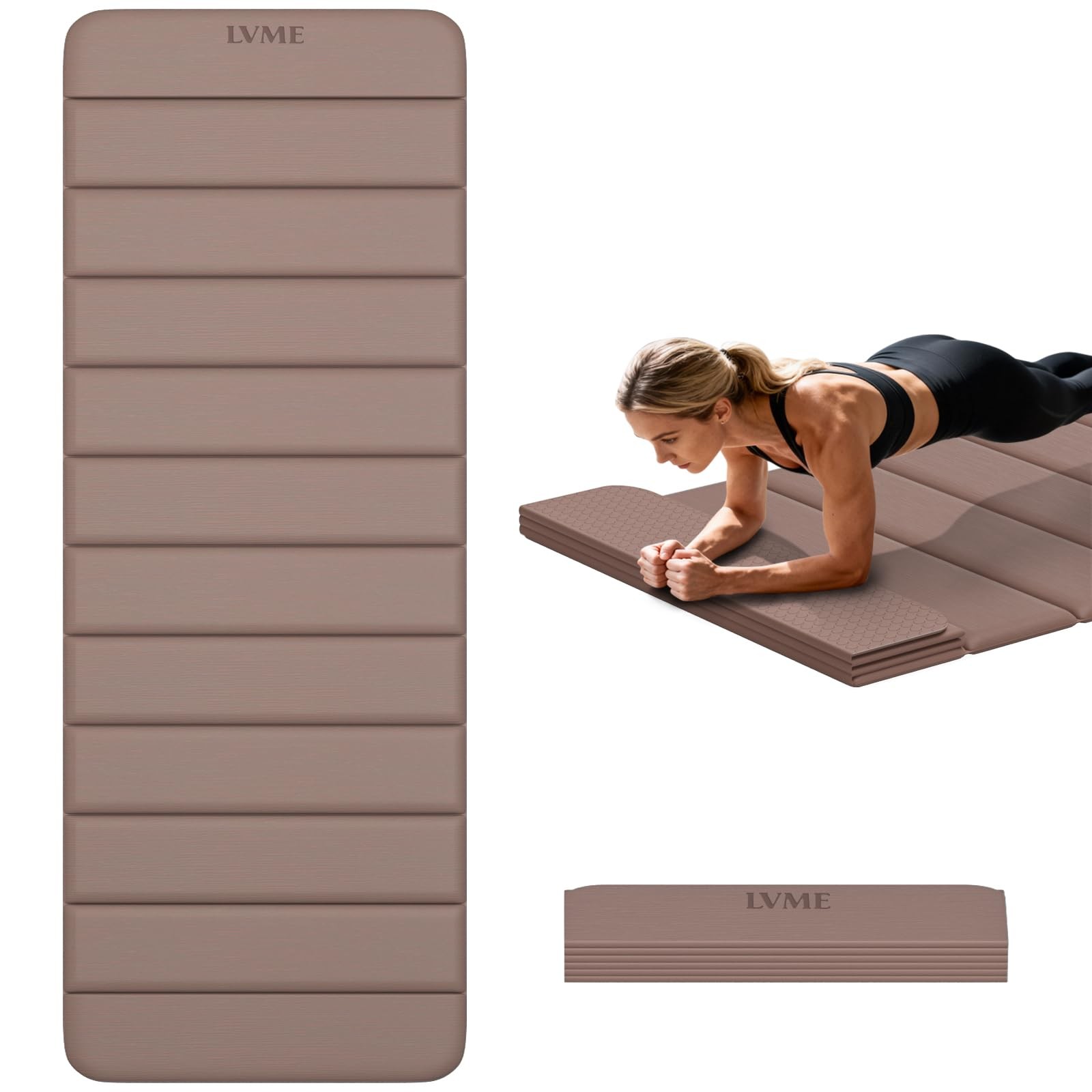 Extra Thick Foldable Yoga Mat,76″ x 26″ (10mm), SGS Certified TPE, Non-Slip &…