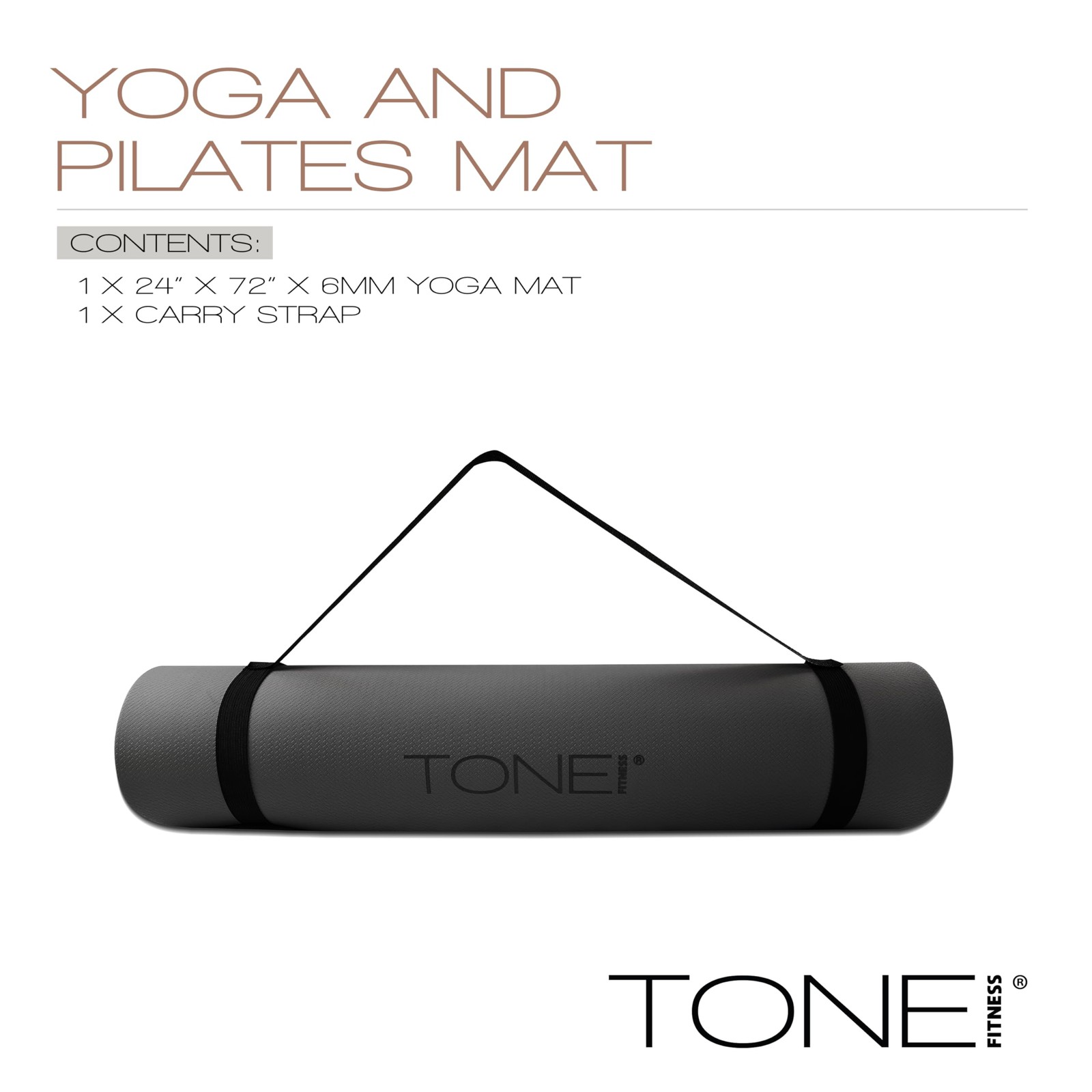 Yoga Mat 1/4″ Thick Non Slip Exercise & Pilates Mat for Home Workouts with Ca…