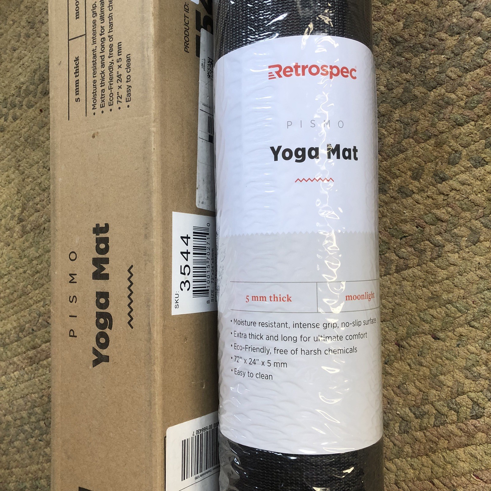 Pismo Yoga Mat 72×24”x.5mm for Men & Women -Non Slip Exercise Mat 3544 Moonlight