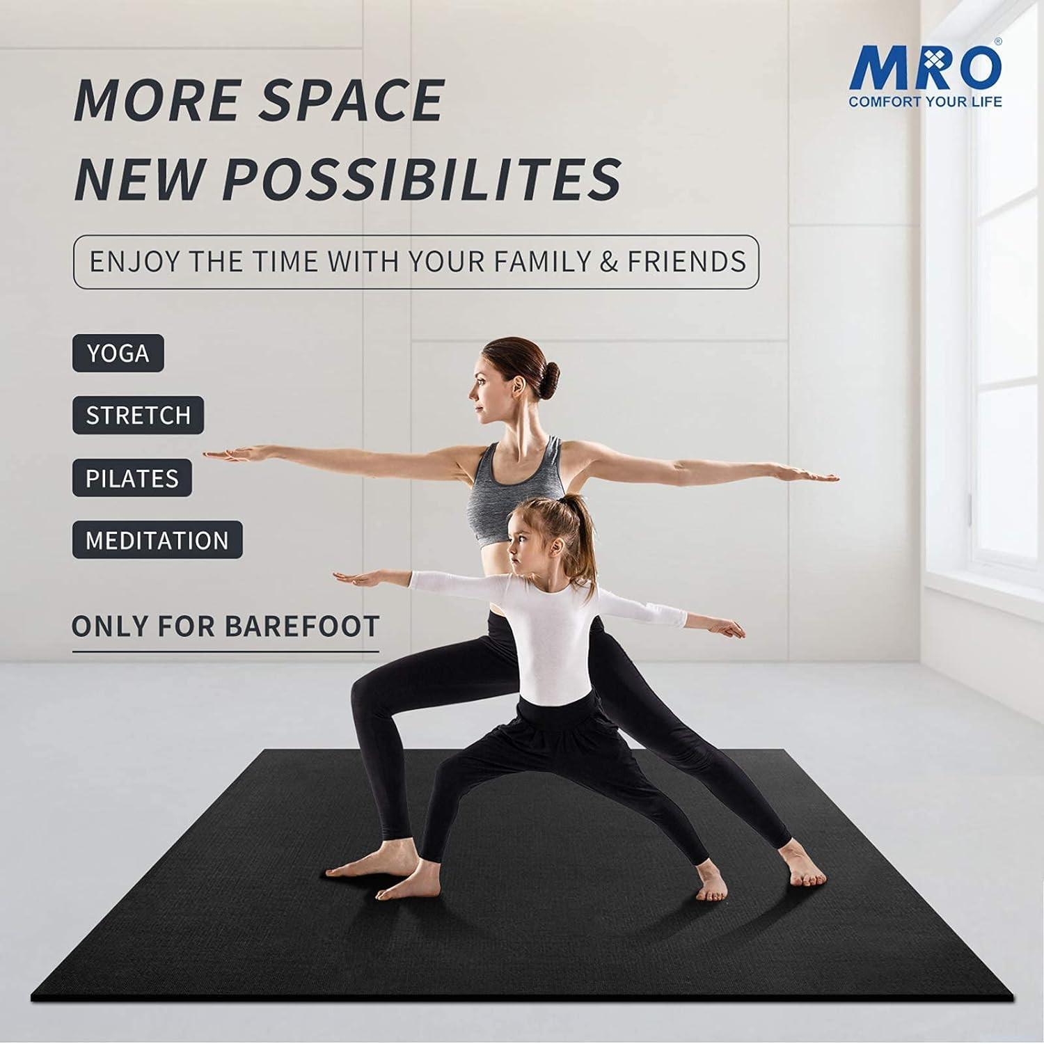 Extra Large Non-Slip Yoga Mat – Thick & Wide for Home Gym, Pilates & Stretching