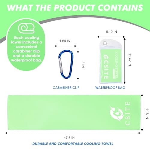 4 Pack Cooling Towels 47×12 Inch Ice Towel for Gym Yoga Running Sports Outdoor
