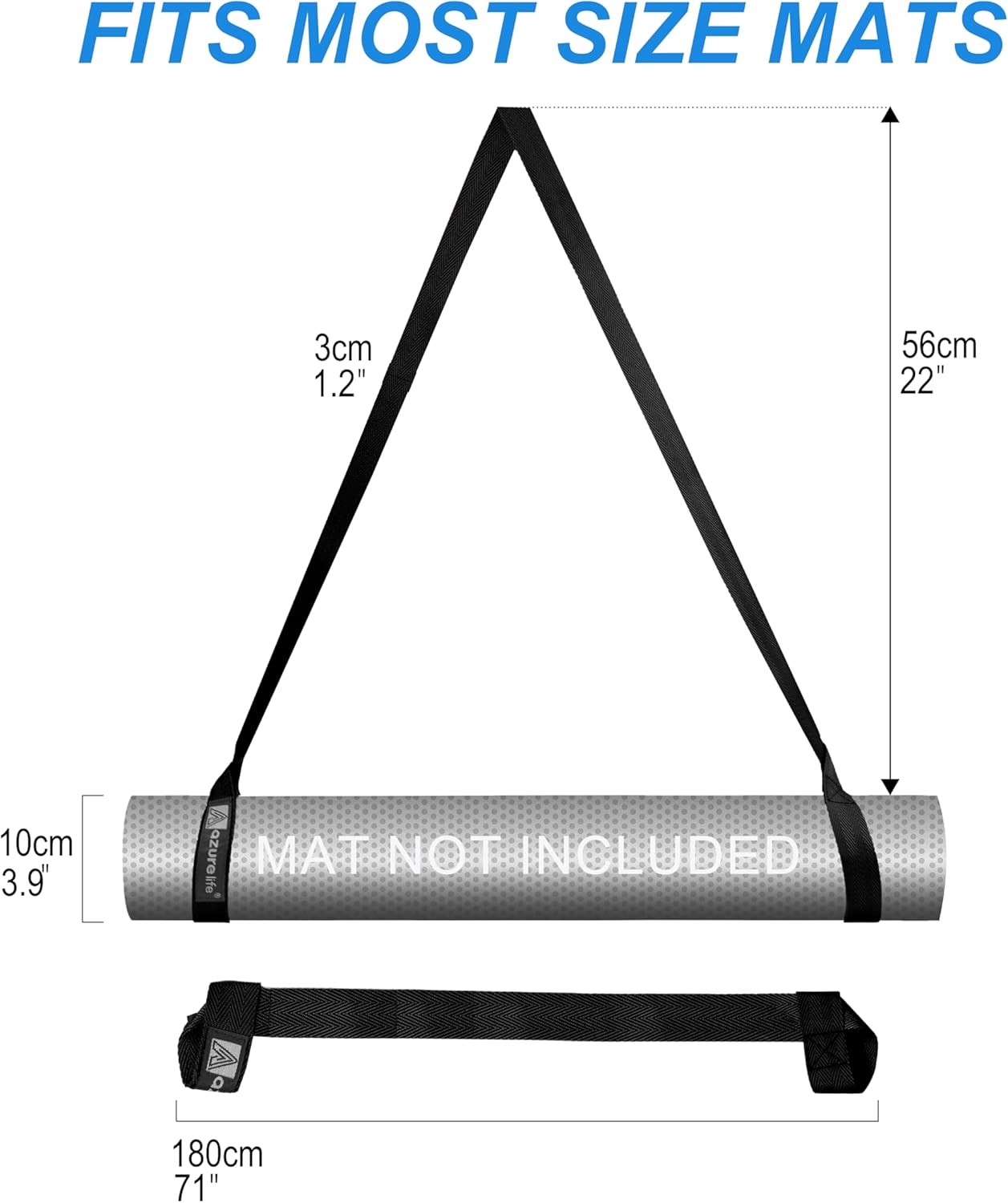 [MAT NOT Included] Yoga Mat Sling, Yoga Mat Straps for Carrying, Easy-Cinch Yoga