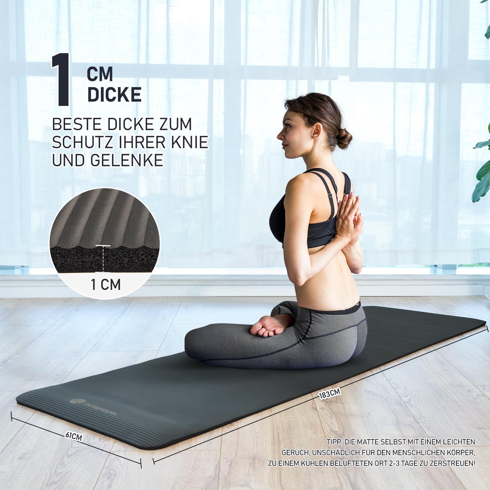 Yoga Mat Thicker, NBR Yoga Mat Non Slip With Carry Strap, For Gym Mat…