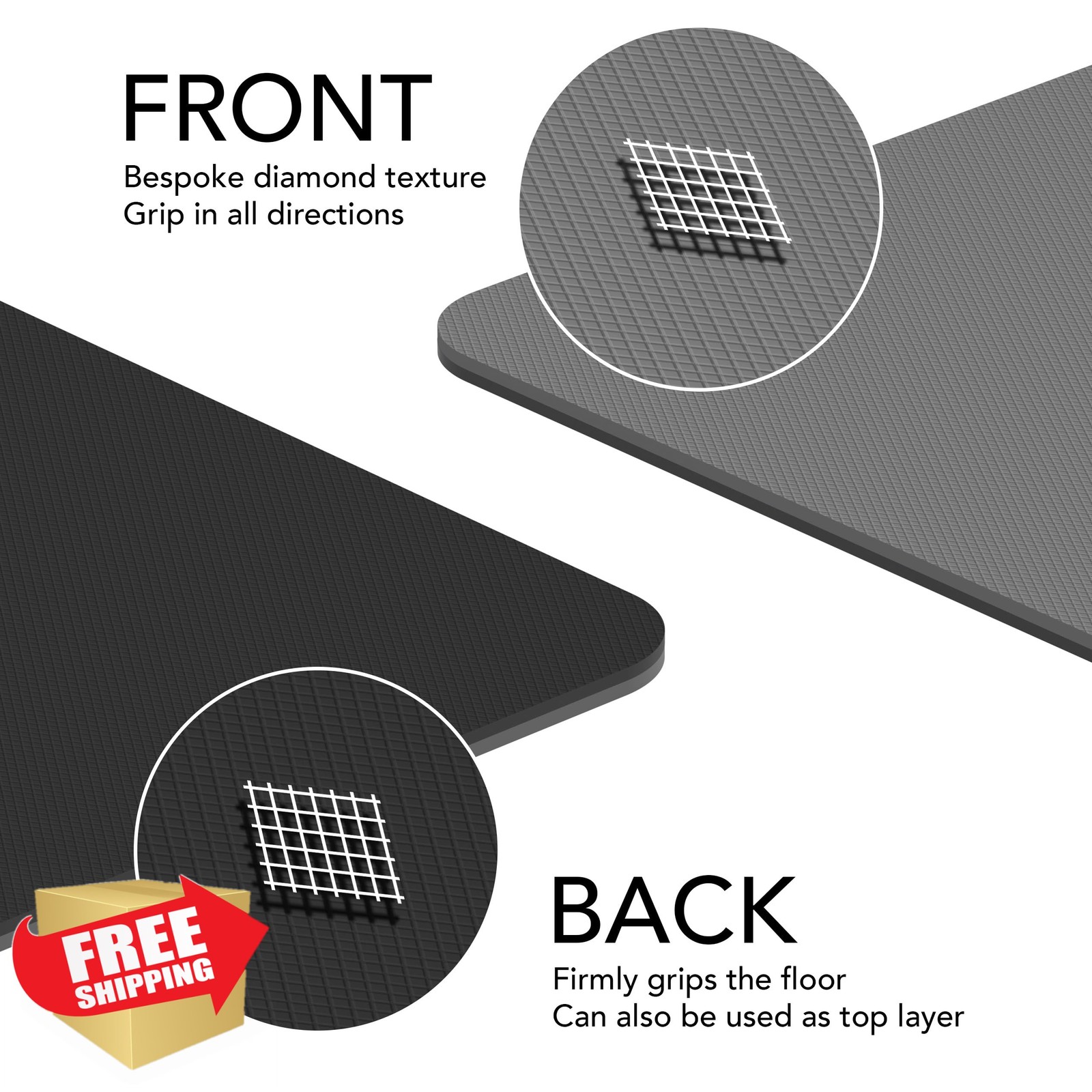Karma Fitness TPE Yoga Mat Grey Printed 72″x32″