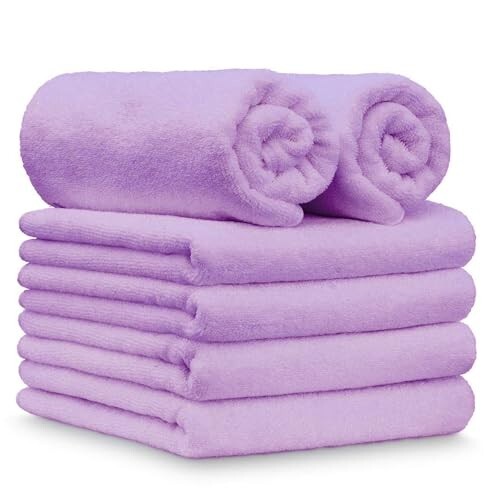 “Elevate Your Home Gym Experience with our 6-Piece Hand Towel Set in Radiant Pur