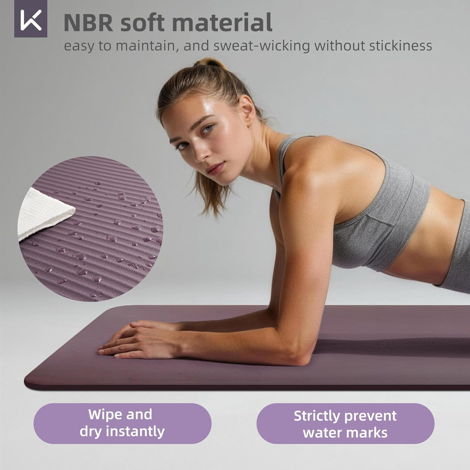 Extra Thick NBR Yoga Mat for Women & Men, 15Mm Thick, 72”X32” Large Exercise Mat