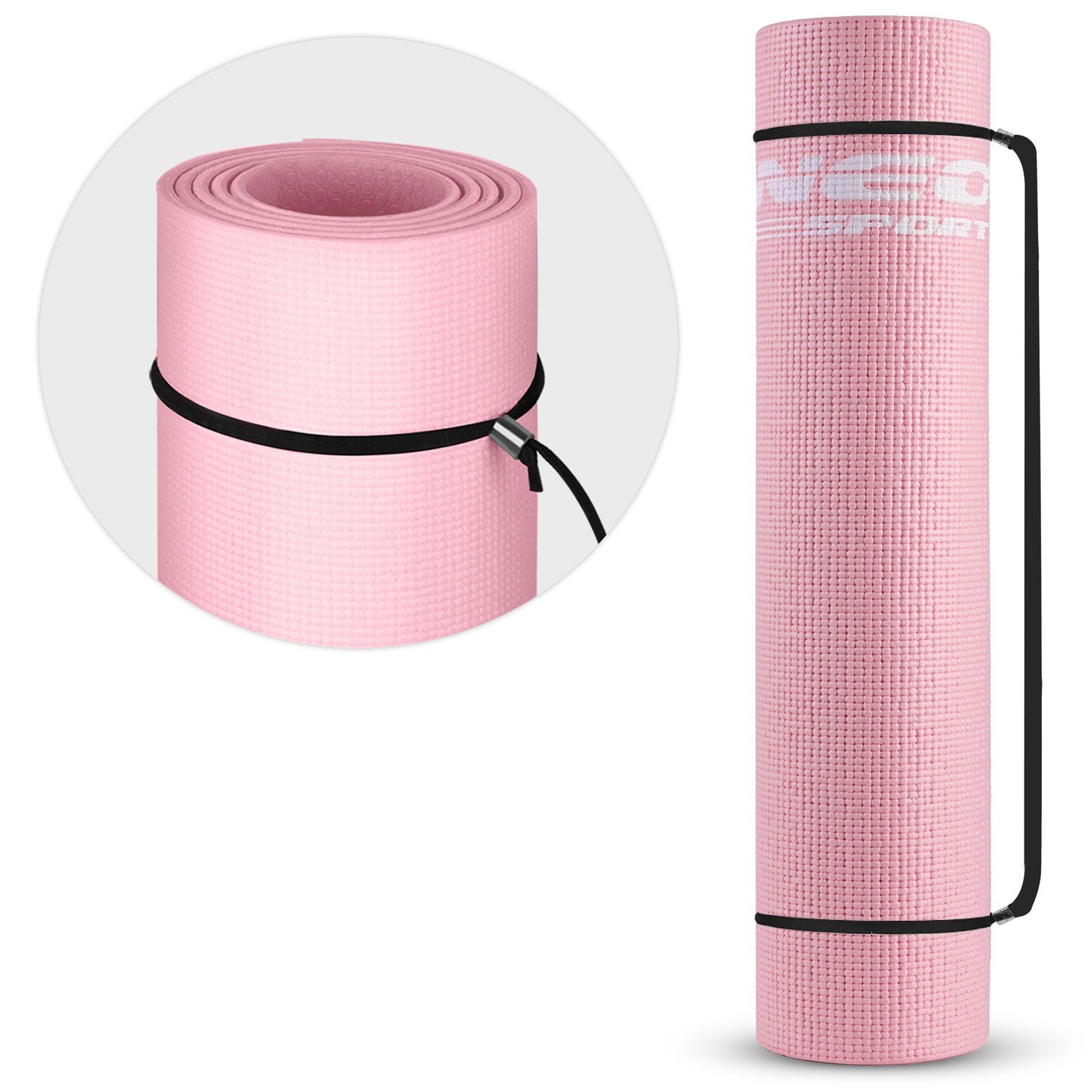 Neo-Sport Yoga & Fitness Mat 173 x 61cm – Pink, Stretchy, Waterproof,