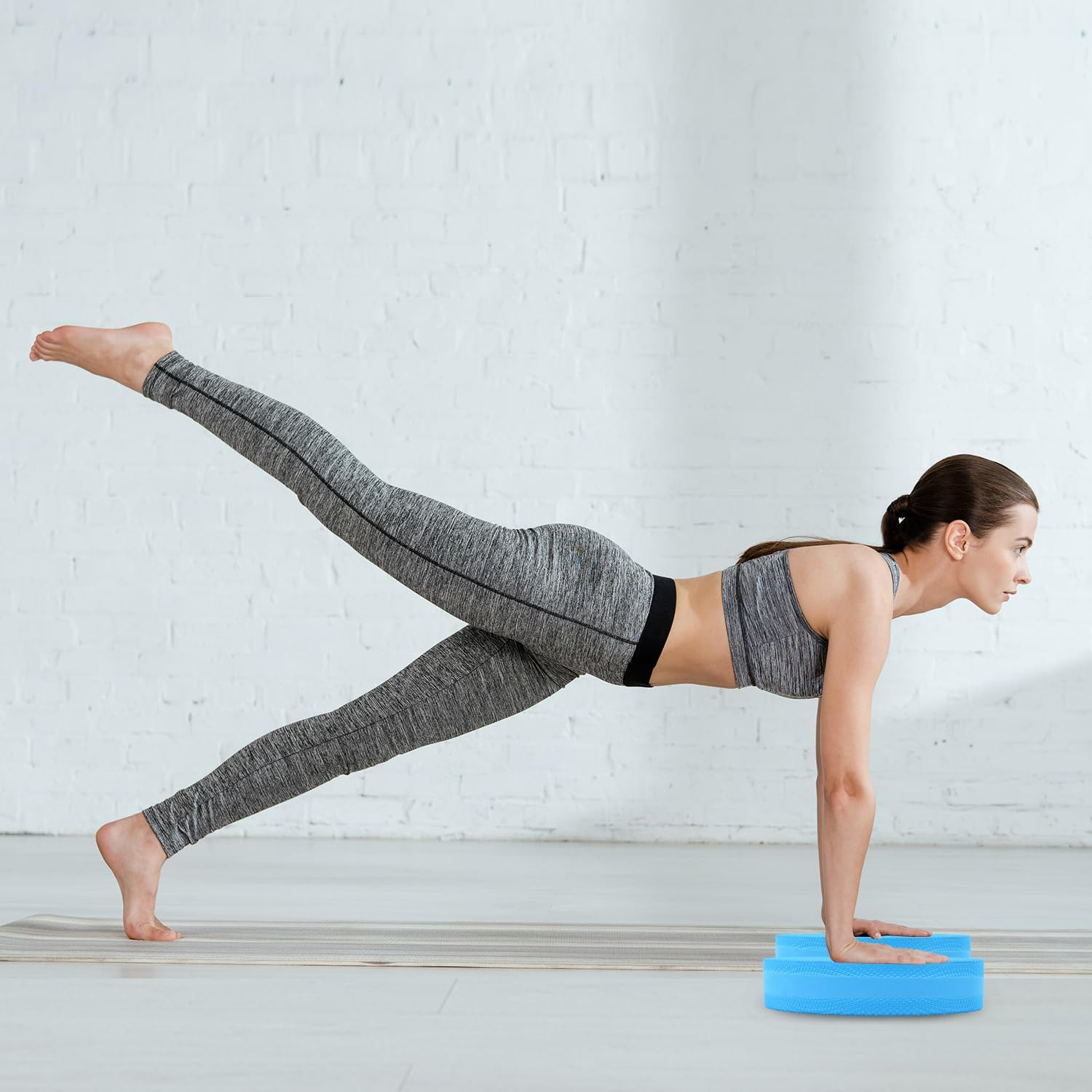Stability Trainer Pad Blue Foam Balance Cushion Non Slip Yoga Pilates Rehab