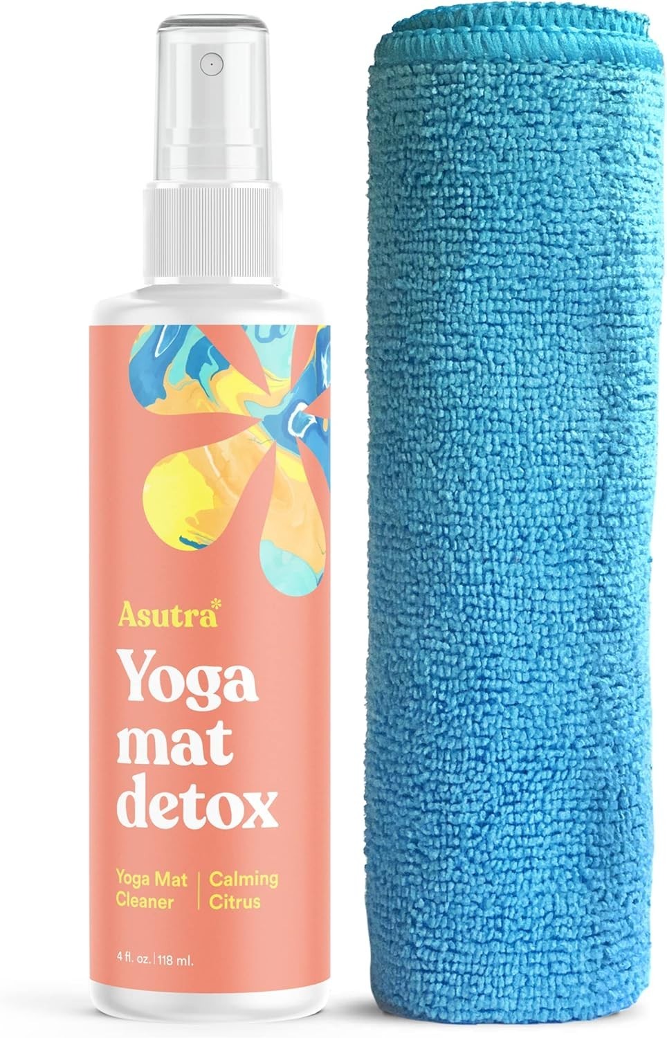 Yoga Mat Cleaner Spray Calming Citrus, 4 fl oz – No Slippery Residue, Organic…