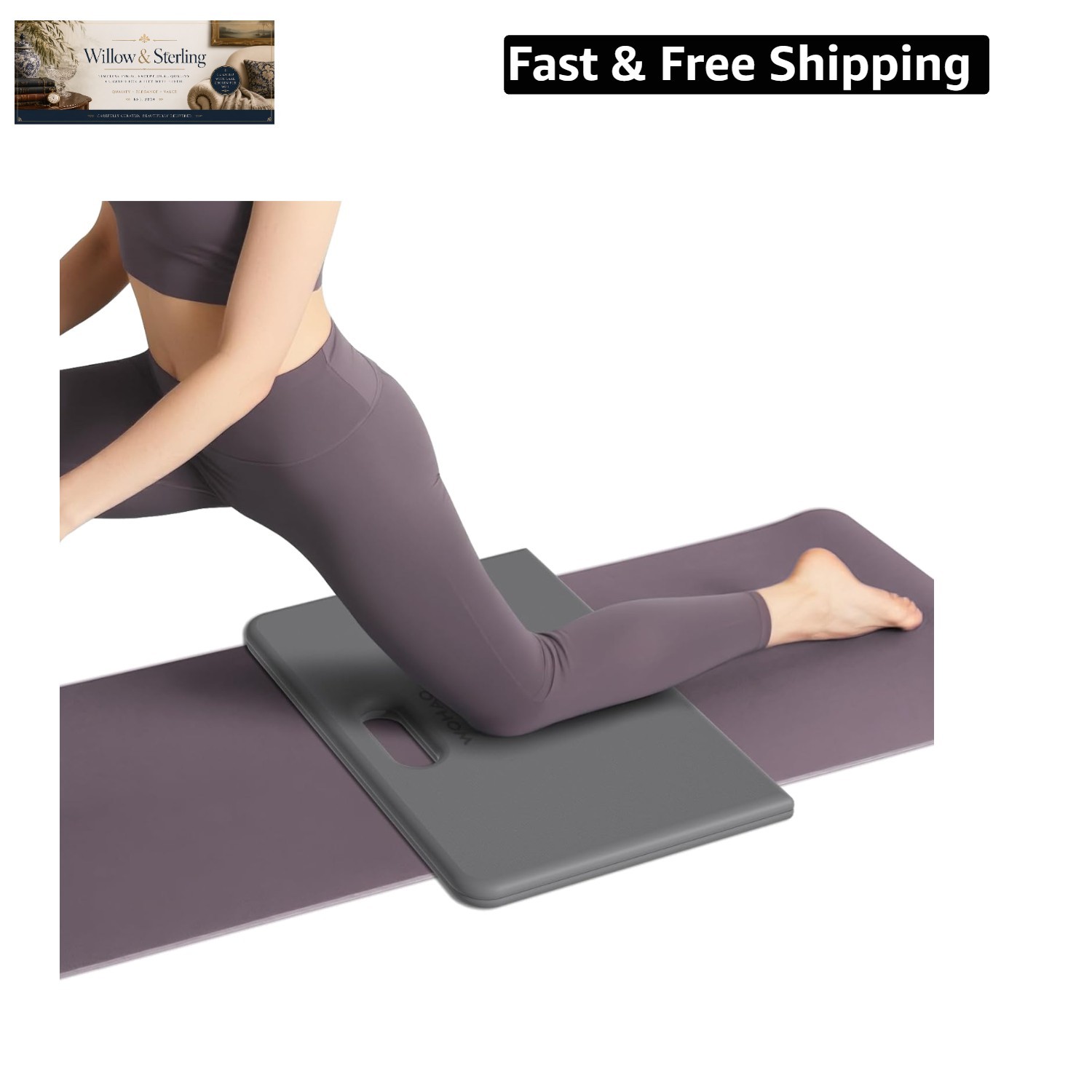 Yoga Knee Pad – Foldable Non-Slip POE Cushion, Folding Support Pad with Handl…