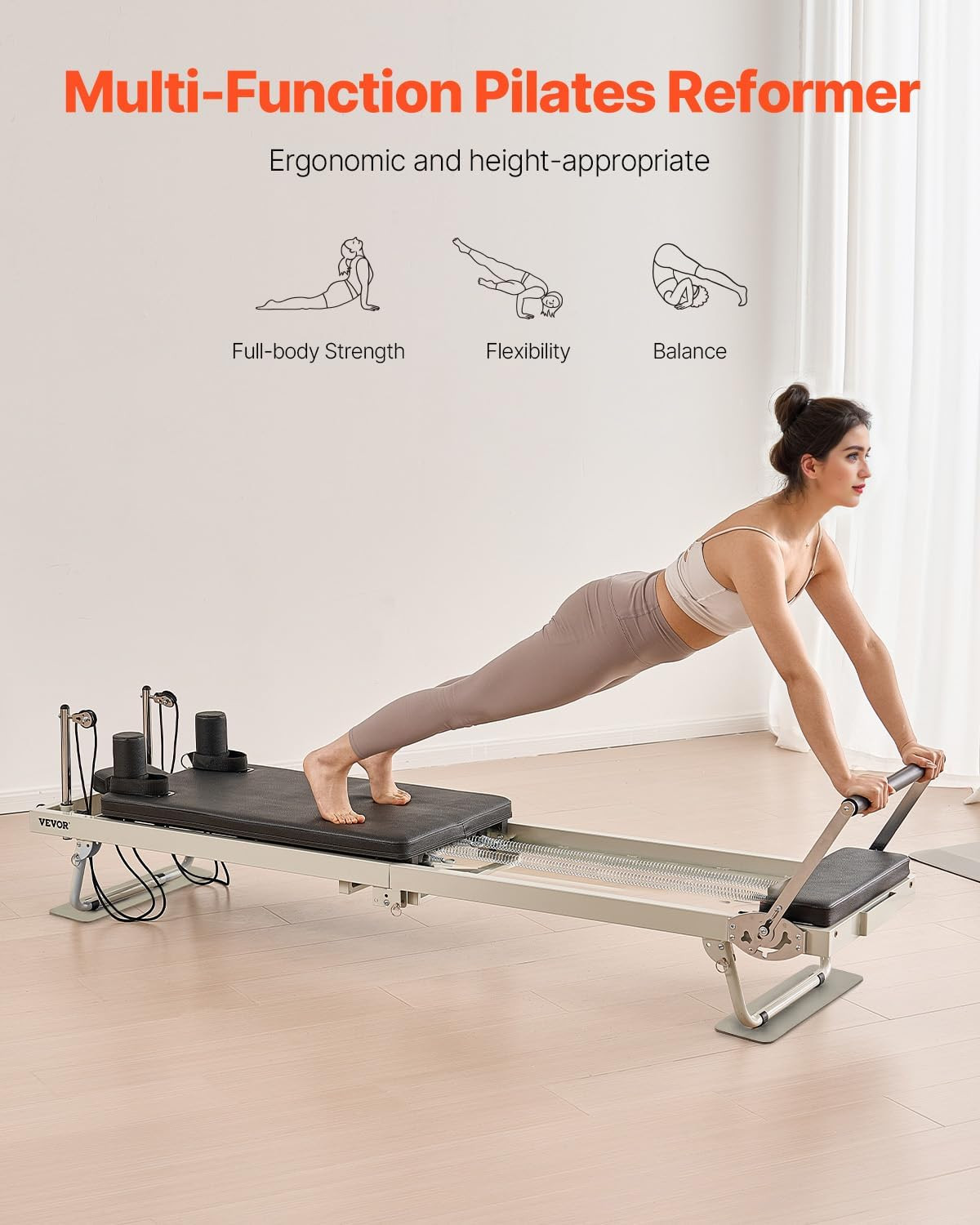Pilates Reformer Foldable, Suitable for Intermediate and Beginners Users, Pilate