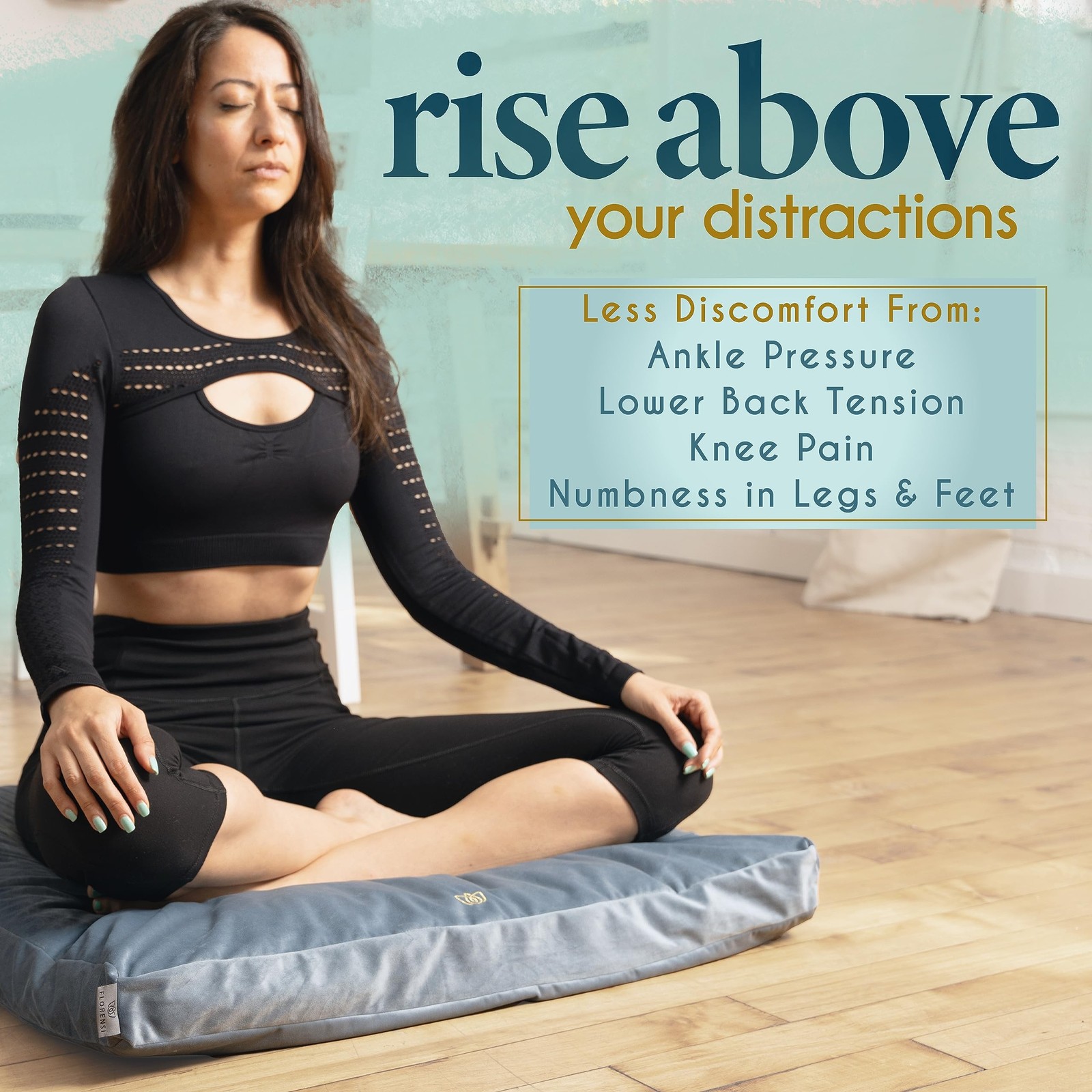Florensi Meditation Mat Zabuton, Velvet Floor Cushions for Sitting, Meditatio…
