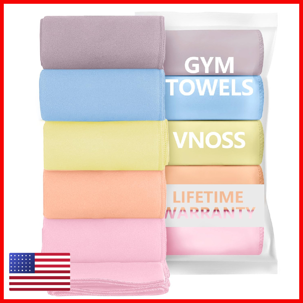 Vnoss Microfiber Gym Towels – Quick Dry Highly Absorbing Odor-Free For Women