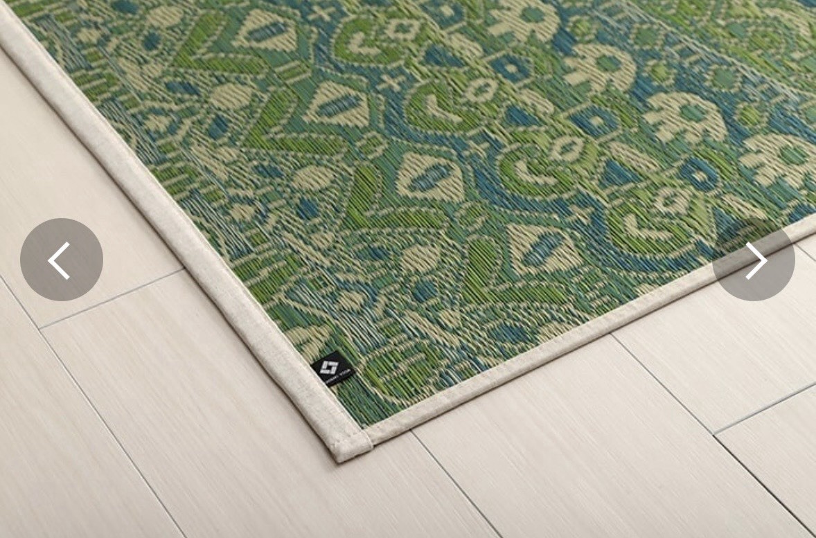Authentic IKEHIKO Tatami Yoga Mat “Mandala” Blue Natural Igusa Made in Japan