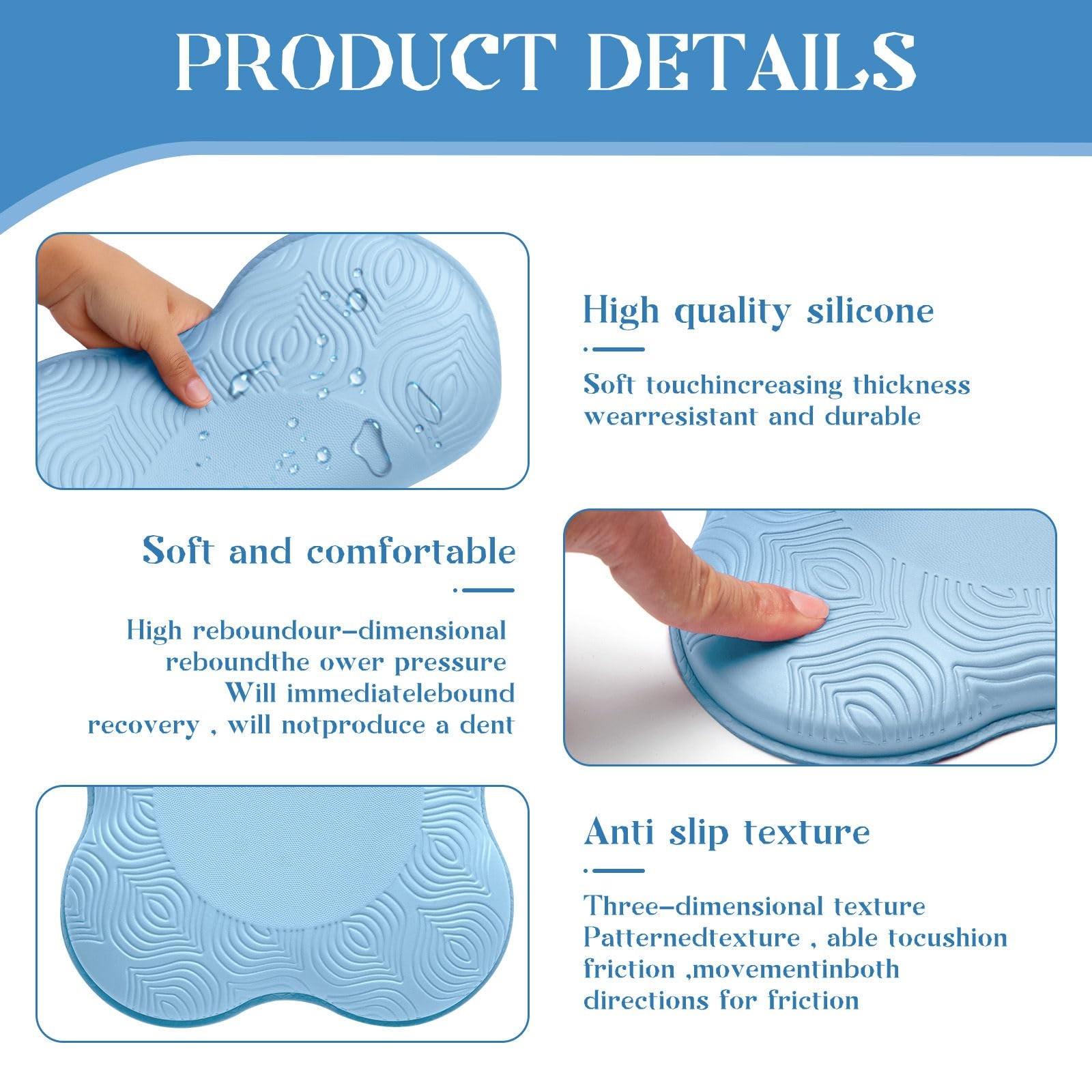 2 PCS Yoga Knee Elbow Cushions Extra Thick Foam Pilates Kneeling Support Pad