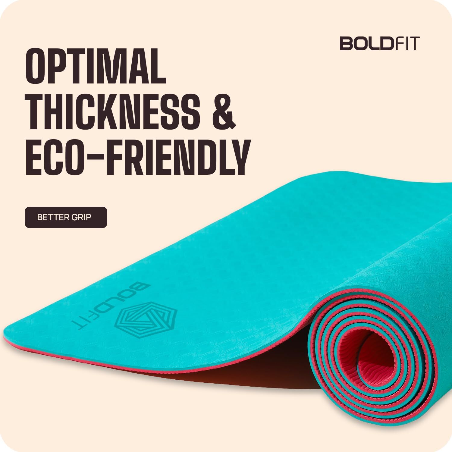 Boldfit Yoga Mat For Unisex Daily Fitness Exercise 6 Feet